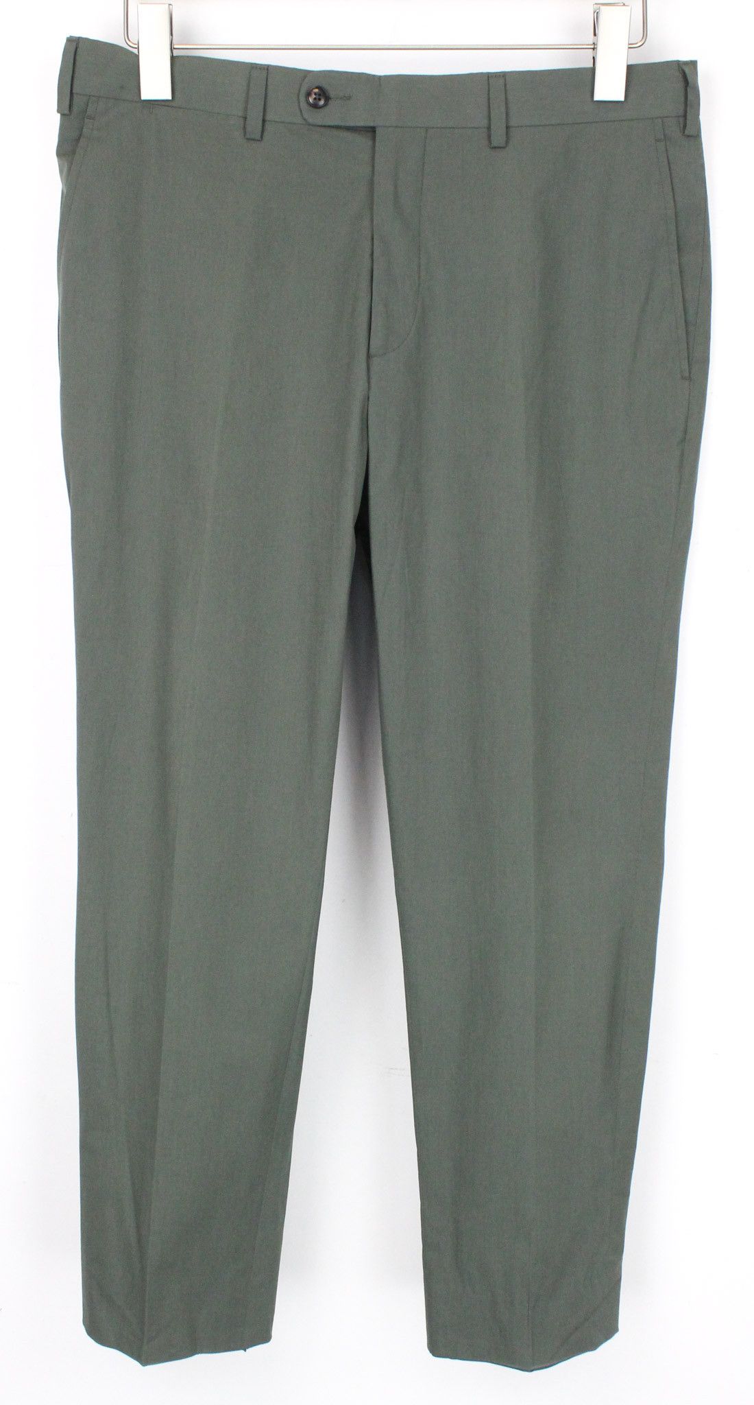 SOHO UK38R Green Cotton Stretch Pleated Front 71959