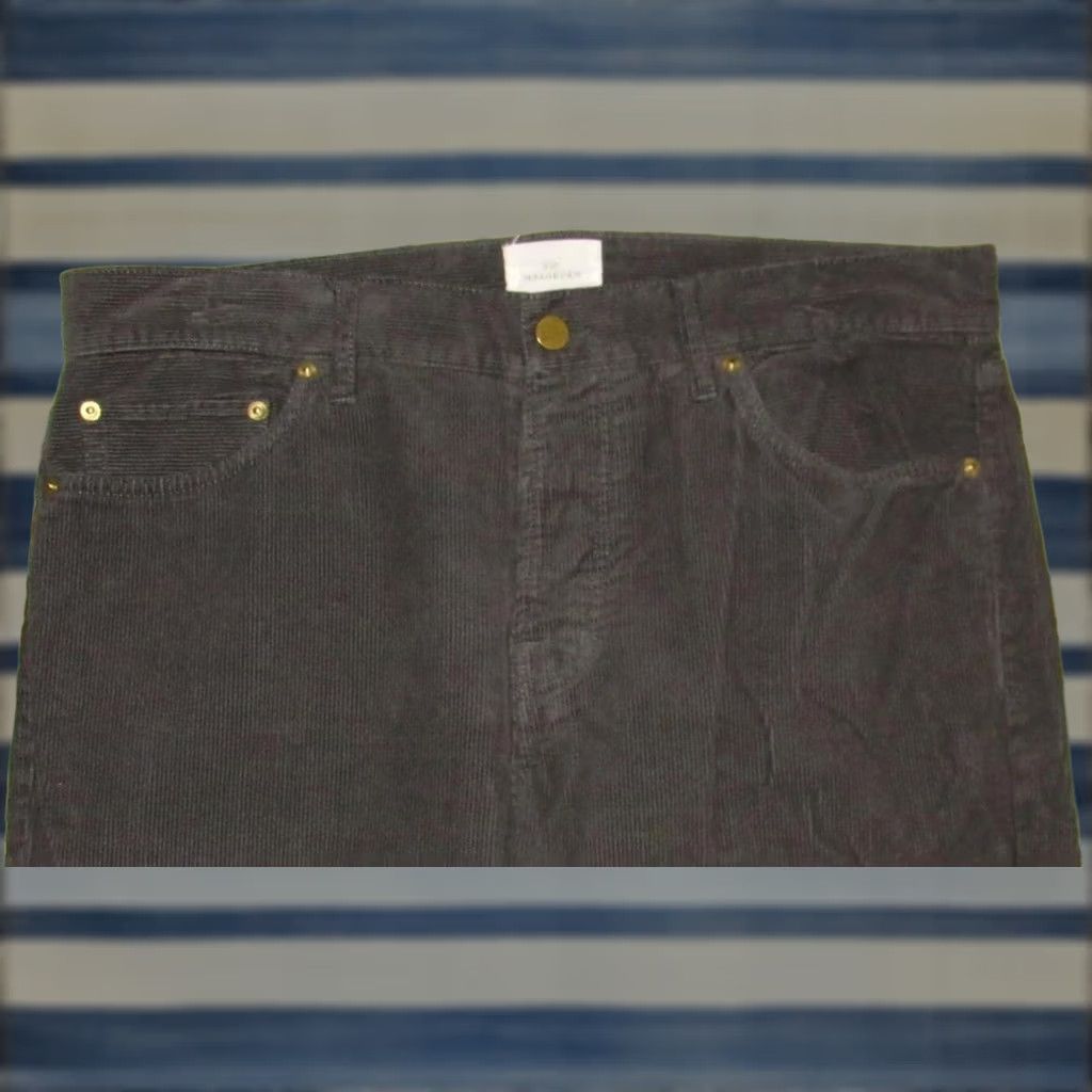 Sid Mashburn SID MASHBURN Charcoal Grey Button Fly Corduroy Pants 35 x 28 Mens Chino Corduroy Gray/Charcoal Men’s 90s? Size US 35 - 1 Thumbnail