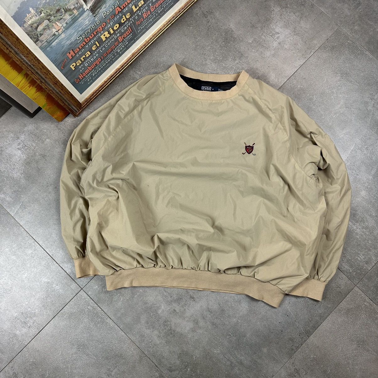 Polo Ralph Lauren beige nylon sweatshirt XL golf oversize