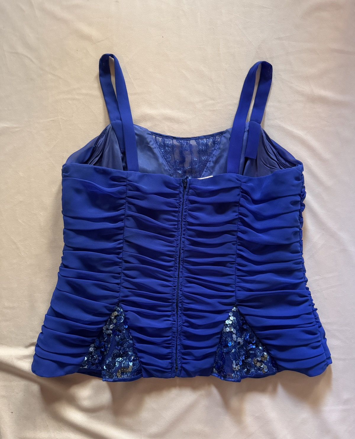 Designer × Vintage Unique Cocktail Hoffmann vintage top corset sequins Size XL / US 12-14 / IT 48-50 - 2 Thumbnail