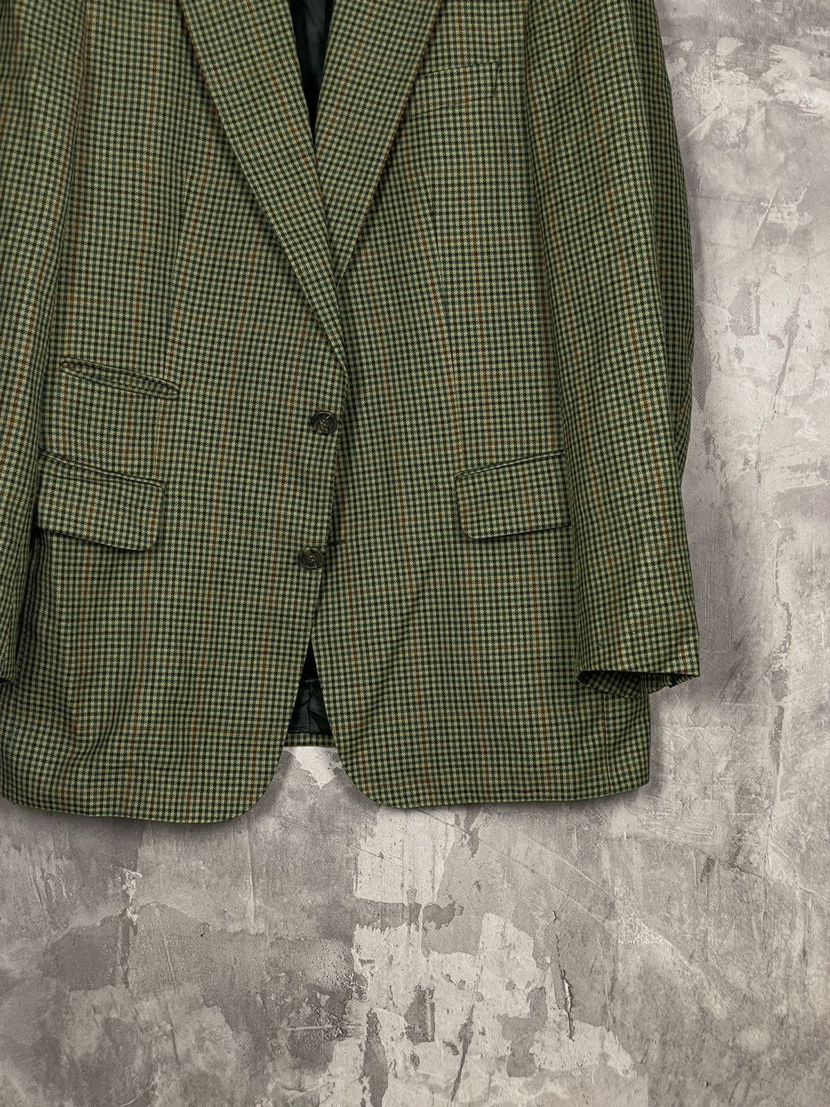 Burberry × Vintage Vintage Burberry Blue Check Wool Blazer Jacket Size 50R - 6 Thumbnail