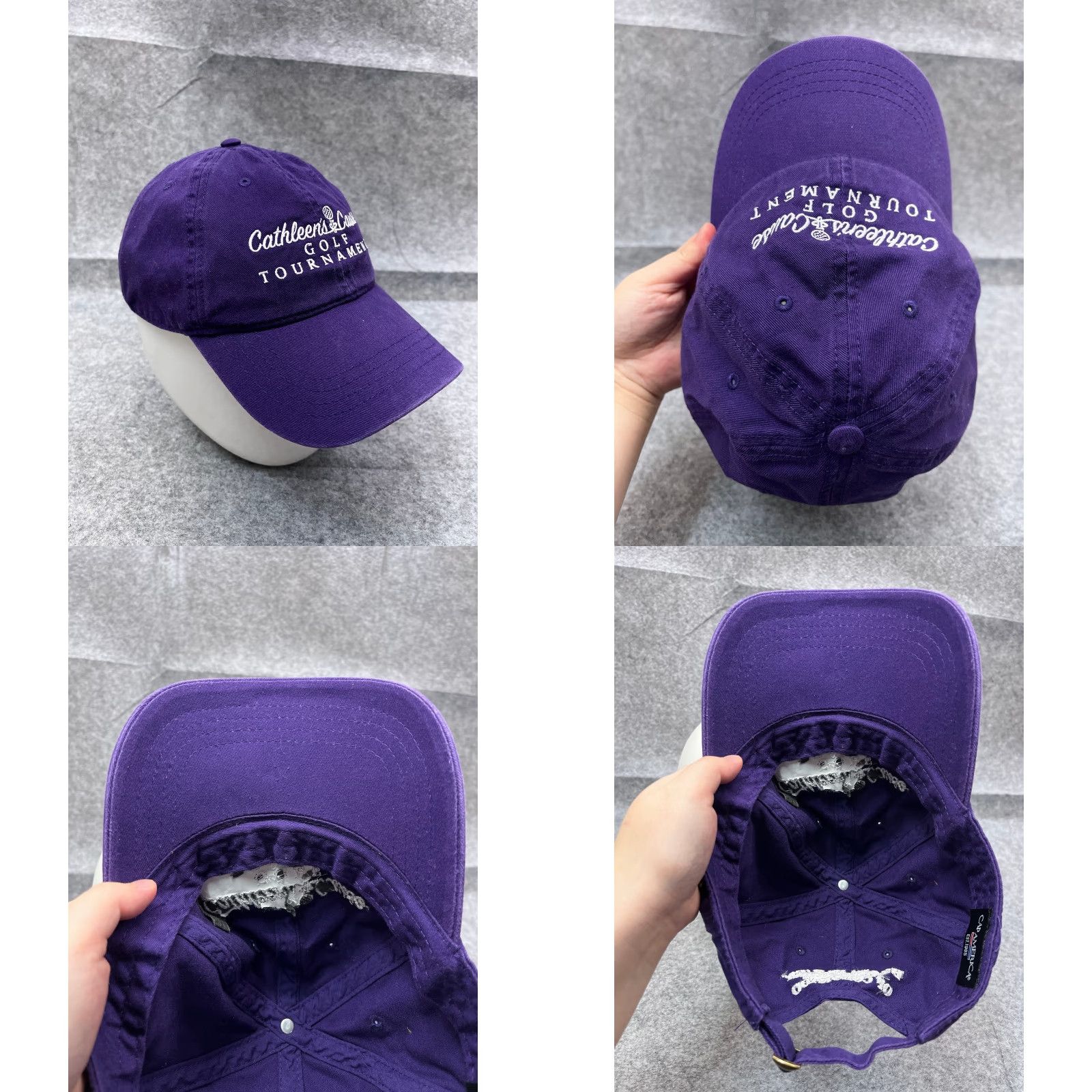 Vintage Cap America Golf Hat Cap Adjustable Purple Cotton Fundraiser - One Size Unisex Adults - Twill Beanie/Cap for Casual Wear & Logo Theme Size ONE SIZE - 8 Thumbnail