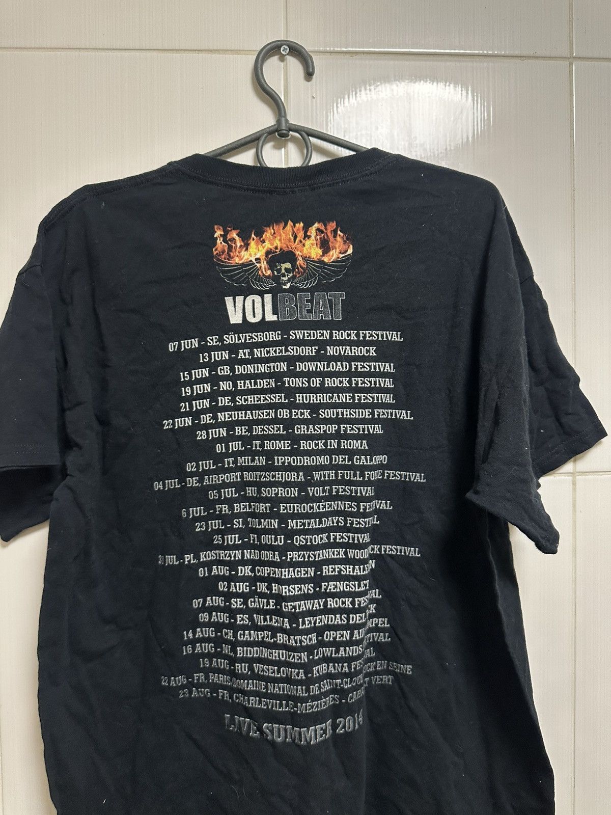 Band Tees Volbeat Rock Band Summer Live 2014 T-Shirt In Black Size US L / EU 52-54 / 3 - 6 Thumbnail