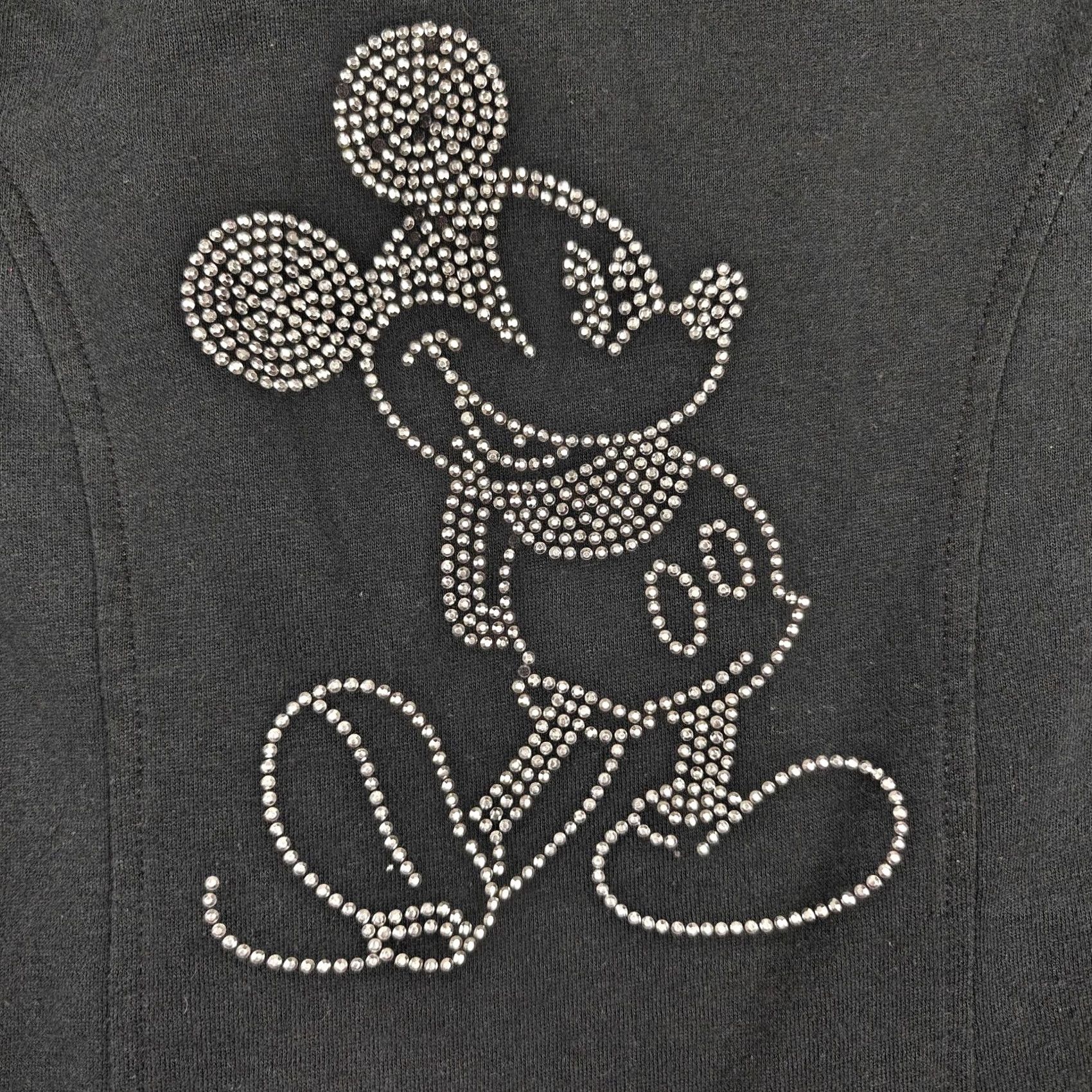 Disney Disney Parks Jacket Womens Medium Black Mickey Mouse Moto Zip Rhinestone Back Jacket Size M / US 6-8 / IT 42-44 - 2 Thumbnail