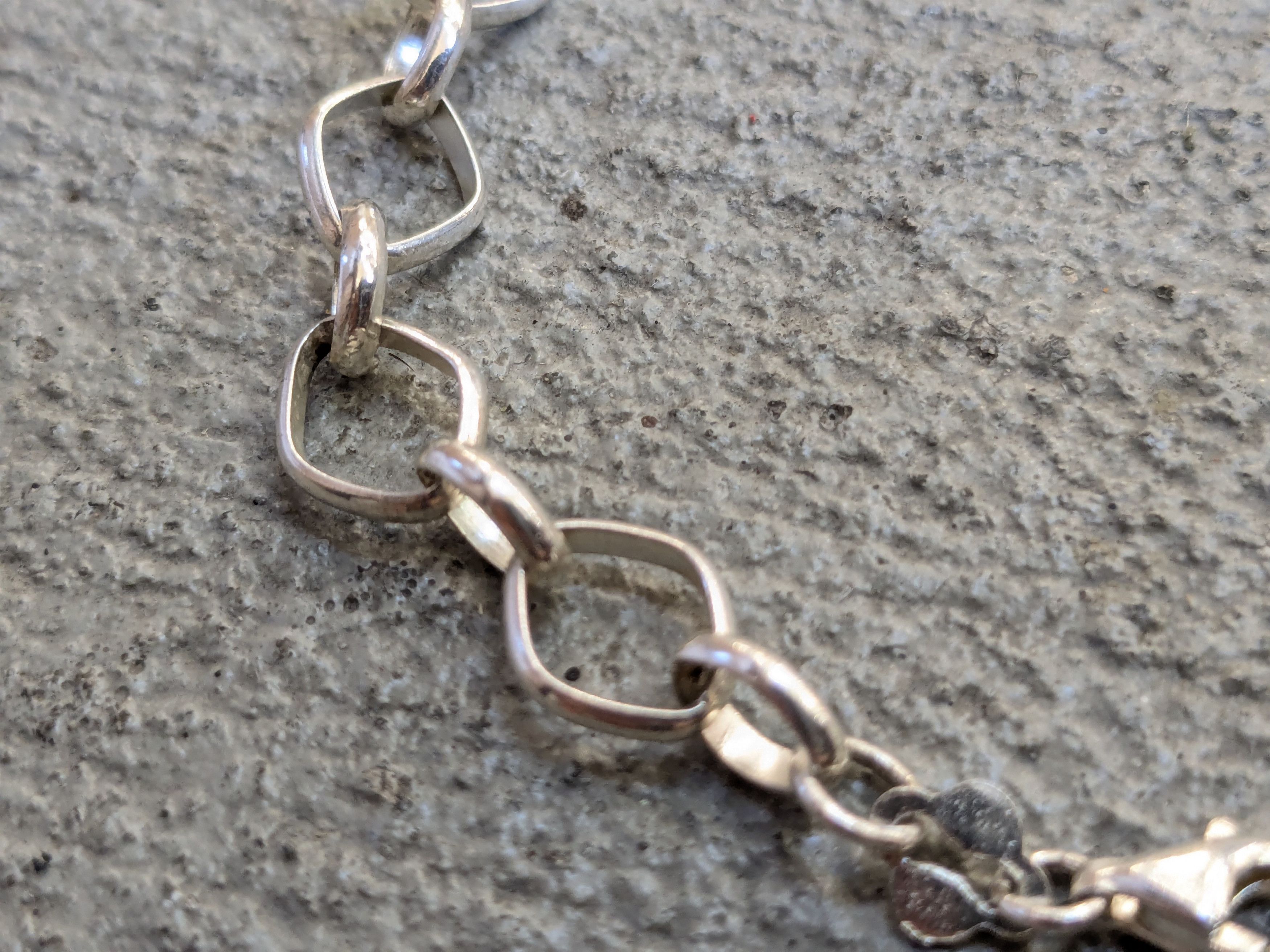 Jewelry Sterling Silver Bracelet Oval 8" Chain Link Size ONE SIZE - 7 Thumbnail