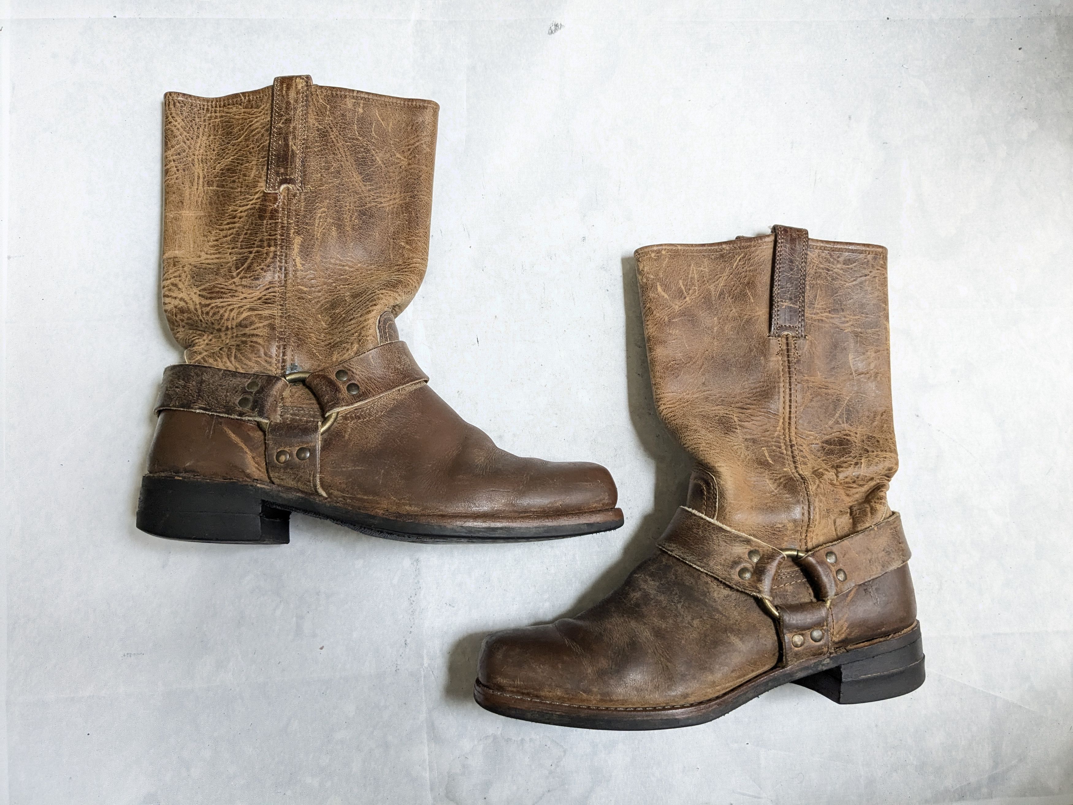 Frye Frye Harness Brown Leather 11 M Leather Buckle Punk Size US 11 / EU 44 - 1 Thumbnail