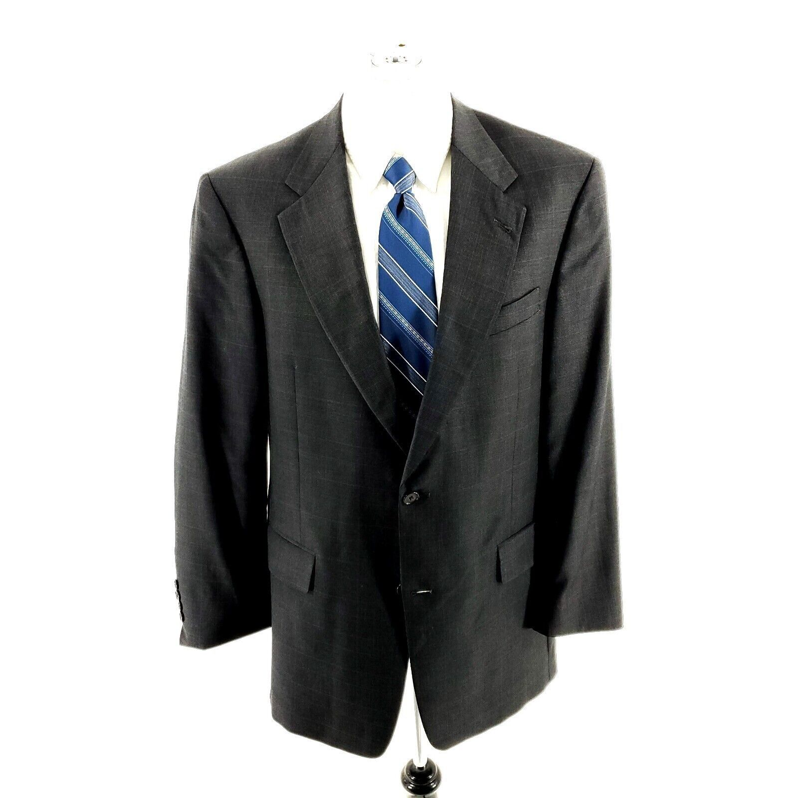 Hart Schaffner Marx Hart Schaffner Marx Wool 2 Button 2 Piece Suit 40R Gray Chec Size 40R - 4 Thumbnail