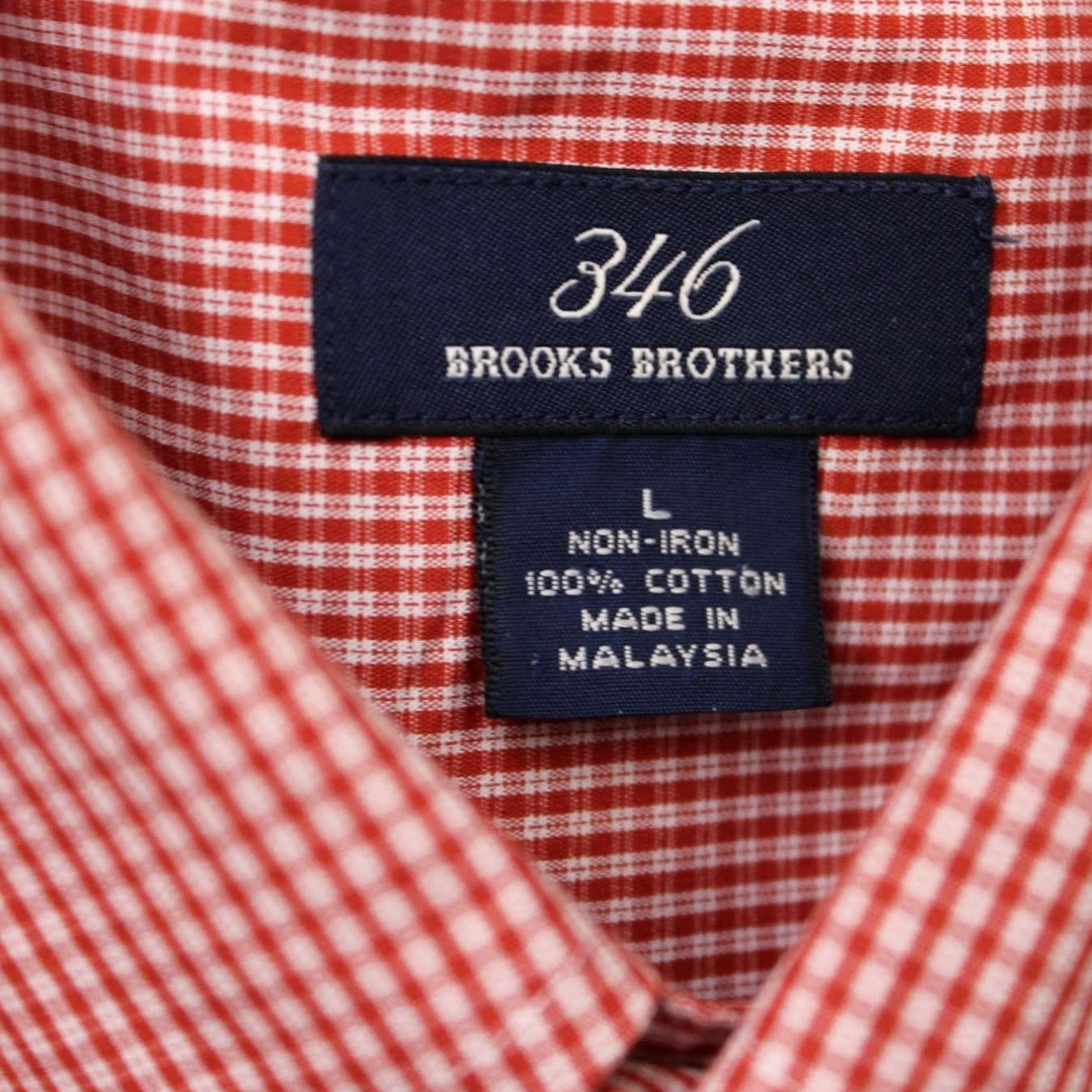 Brooks Brothers Brooks Brothers 346 Shirt Mens Large Red Check Non-Iron 100% Cotton Long Sleeve Size US L / EU 52-54 / 3 - 5 Thumbnail