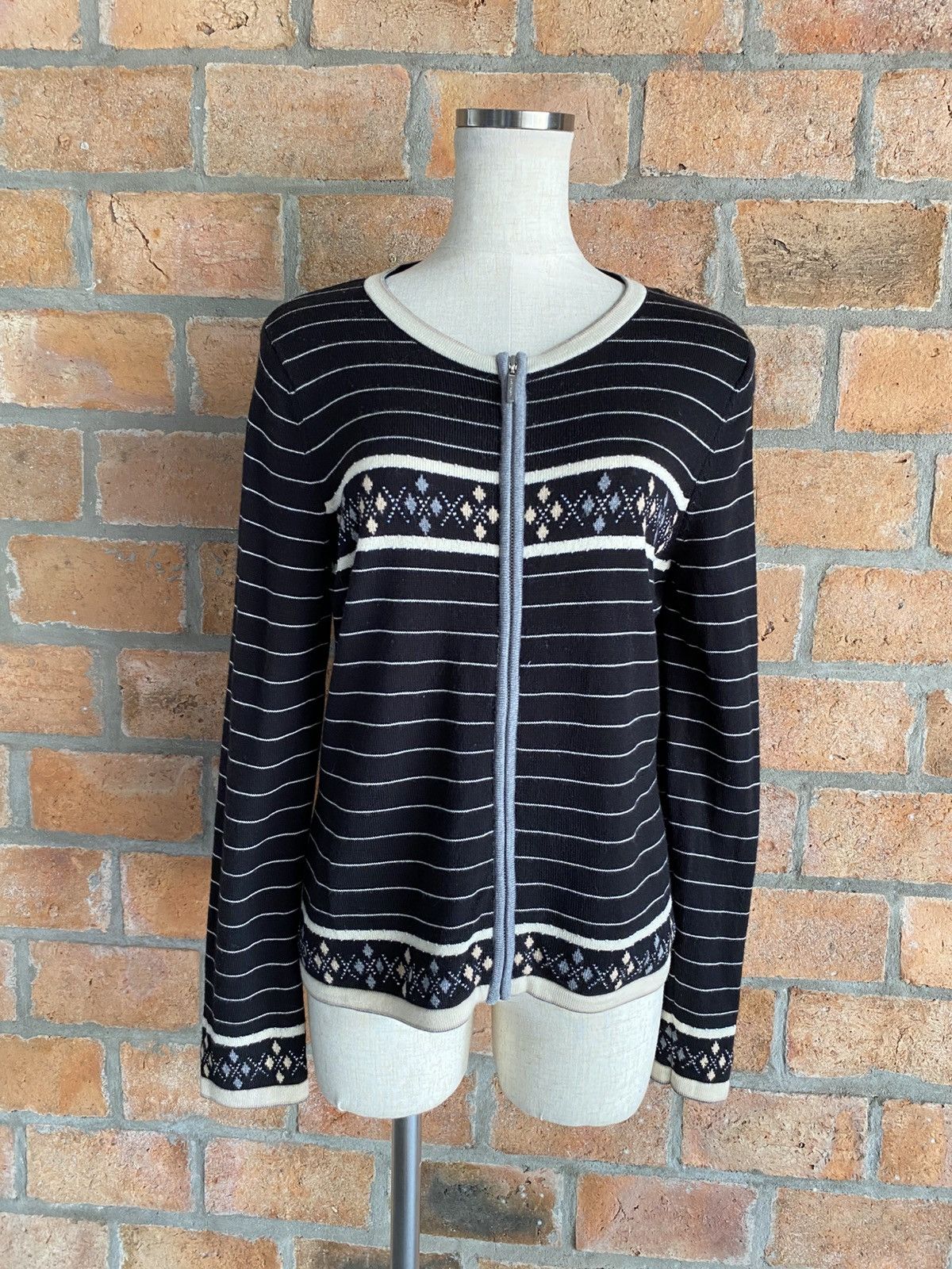 Courreges Courrèges Black Striped Cardigan. Size ONE SIZE - 1 Thumbnail