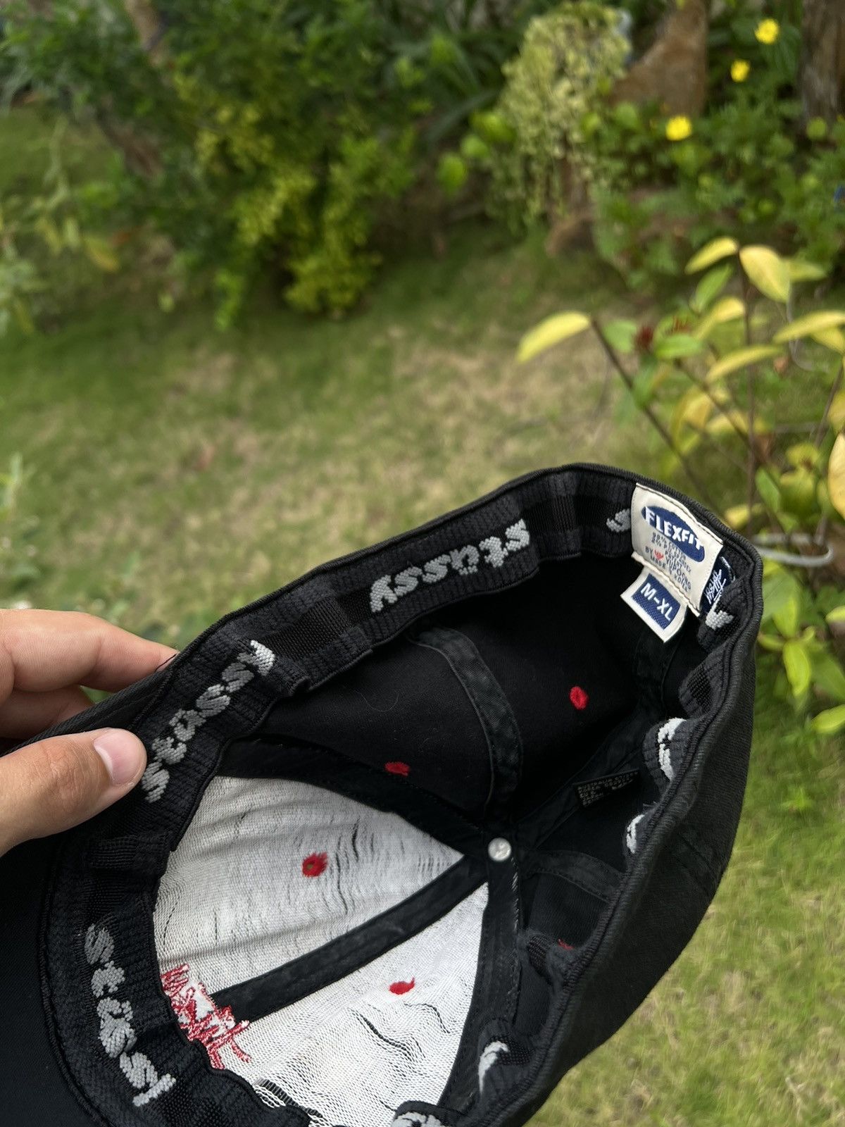 Stussy × Vintage 90’s STUSSY FLEXFIT BY YUPOONG BIG LOGO RARE GORPCORE CAP Size ONE SIZE - 4 Thumbnail