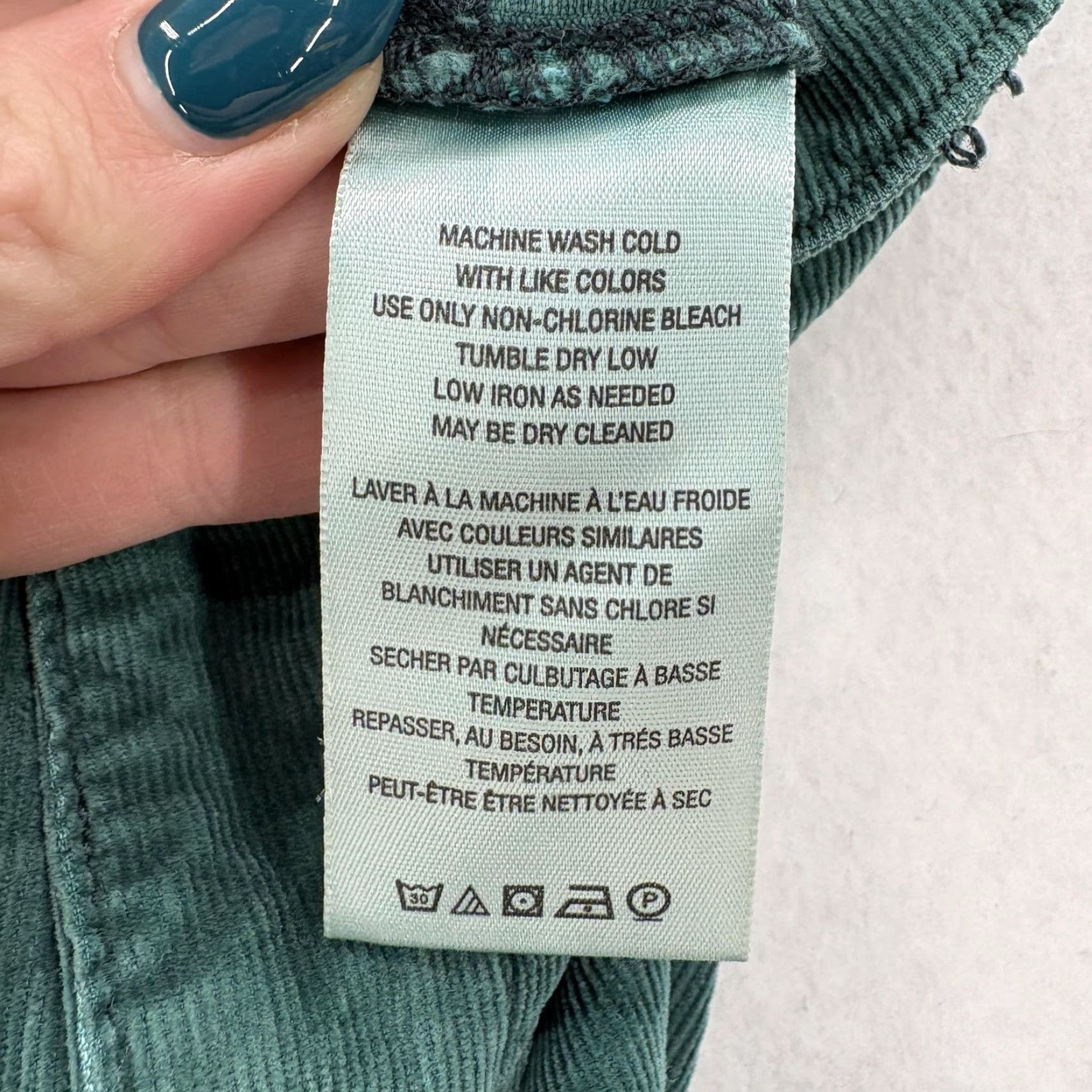 Vintage We The Free Corduroy Flare Pants Womens 26 Green High Rise Stretch Casual Boho Size 26" / US 2 / IT 38 - 5 Thumbnail