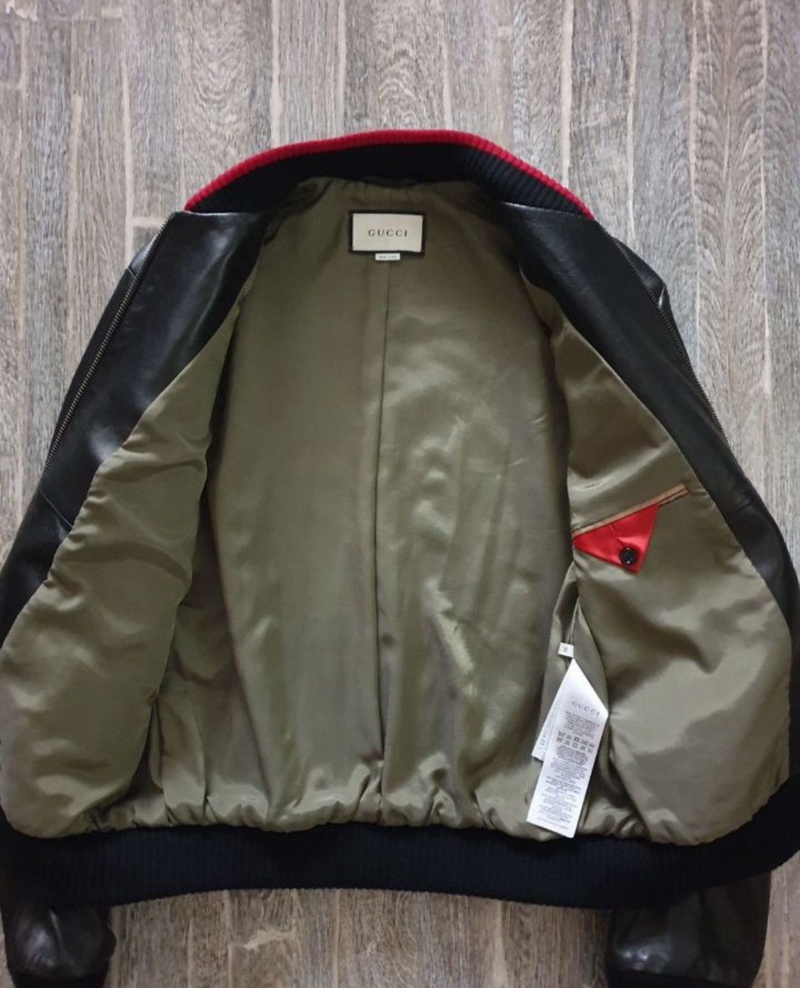 Gucci Gucci Black Lambskin Web Bomber Jacket Size US M / EU 48-50 / 2 - 3 Thumbnail