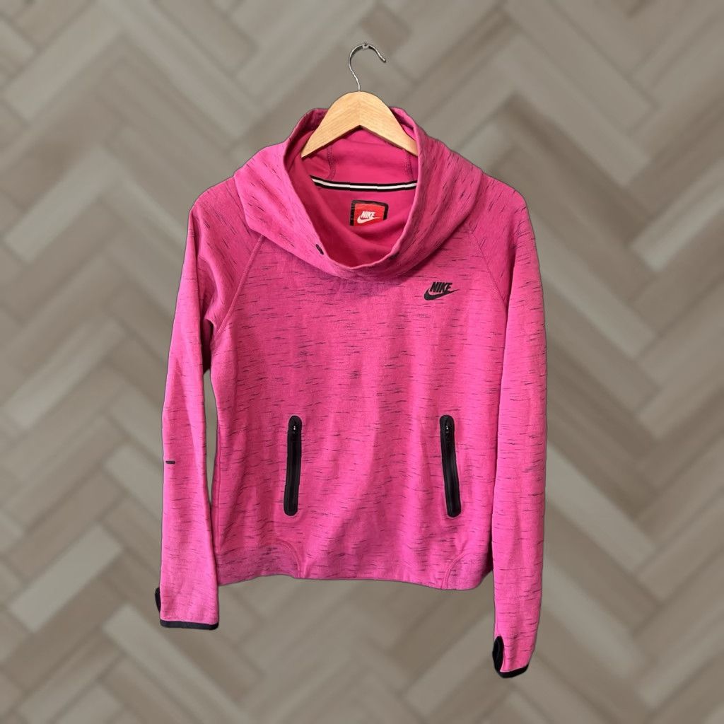 Nike Nike Sportswear Womens Sweatshirt Pullover Pink Waffled Neck Size L Size L / US 10 / IT 46 - 1 Thumbnail