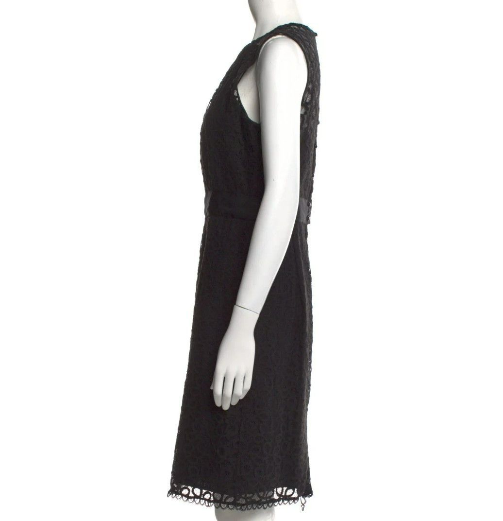 MILLY Milly Black Lace Sheath Dress Sz 6 | Cotton Nylon Blend | C Size M / US 6-8 / IT 42-44 - 5 Thumbnail