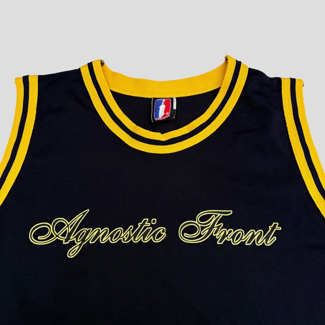 Band Tees Agnostic Front 1990 90s Vintage Basketball Jersey Logo Shirt Size US L / EU 52-54 / 3 - 3 Thumbnail