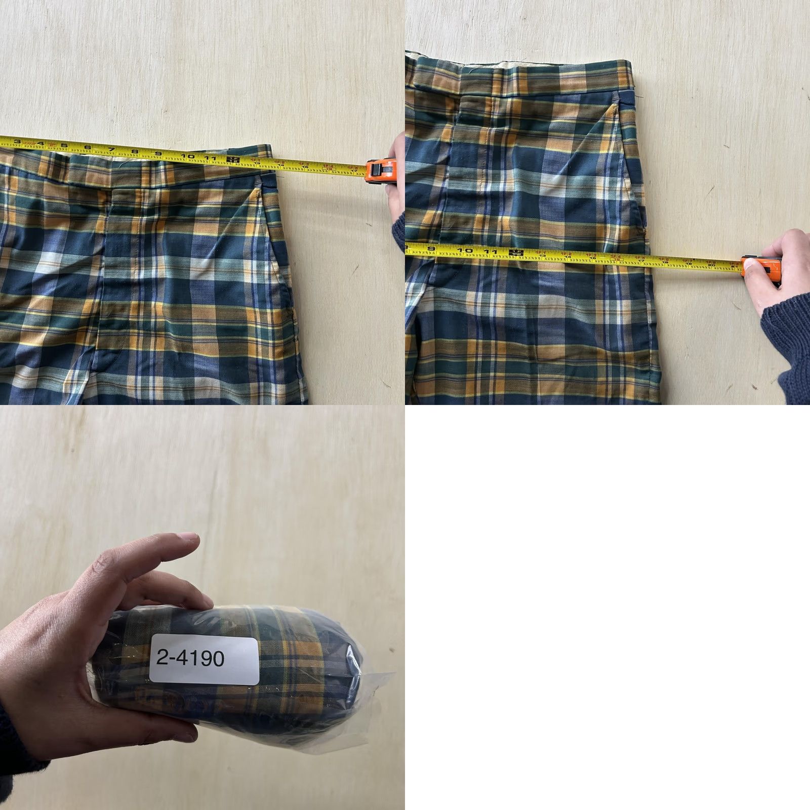 Vintage Vintage 80s Chino Shorts Mens 28 Blue Plaid Flat Front 8" Inseam Casual Summer Size US 28 / EU 44 - 8 Thumbnail