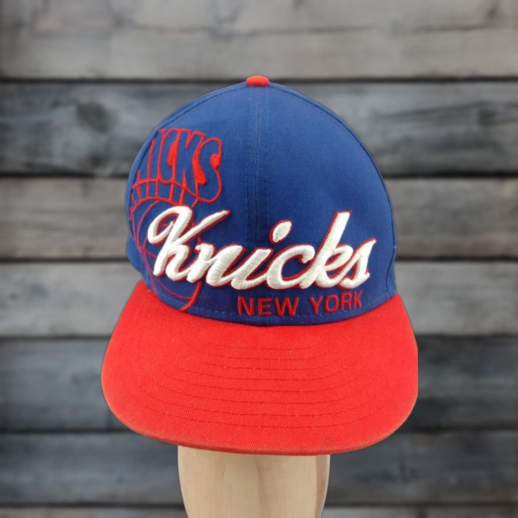 New Era New Era NBA 9Fifty Snapback Headwear New York Knicks Blue Orange Mens Adjustable Snapback Headwear 9Fifty NBA Knicks Size ONE SIZE - 1 Thumbnail