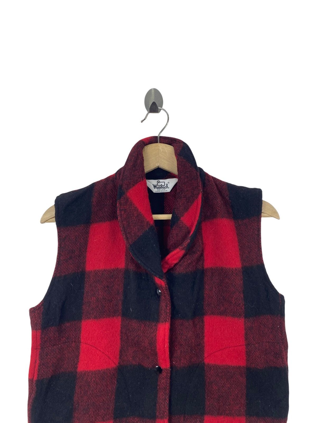 Woolrich Woolen Mills Vintage WOOLRICH BUFFALO Plaid Vest Jacket Check Outdoor Size S / US 4 / IT 40 - 2 Thumbnail