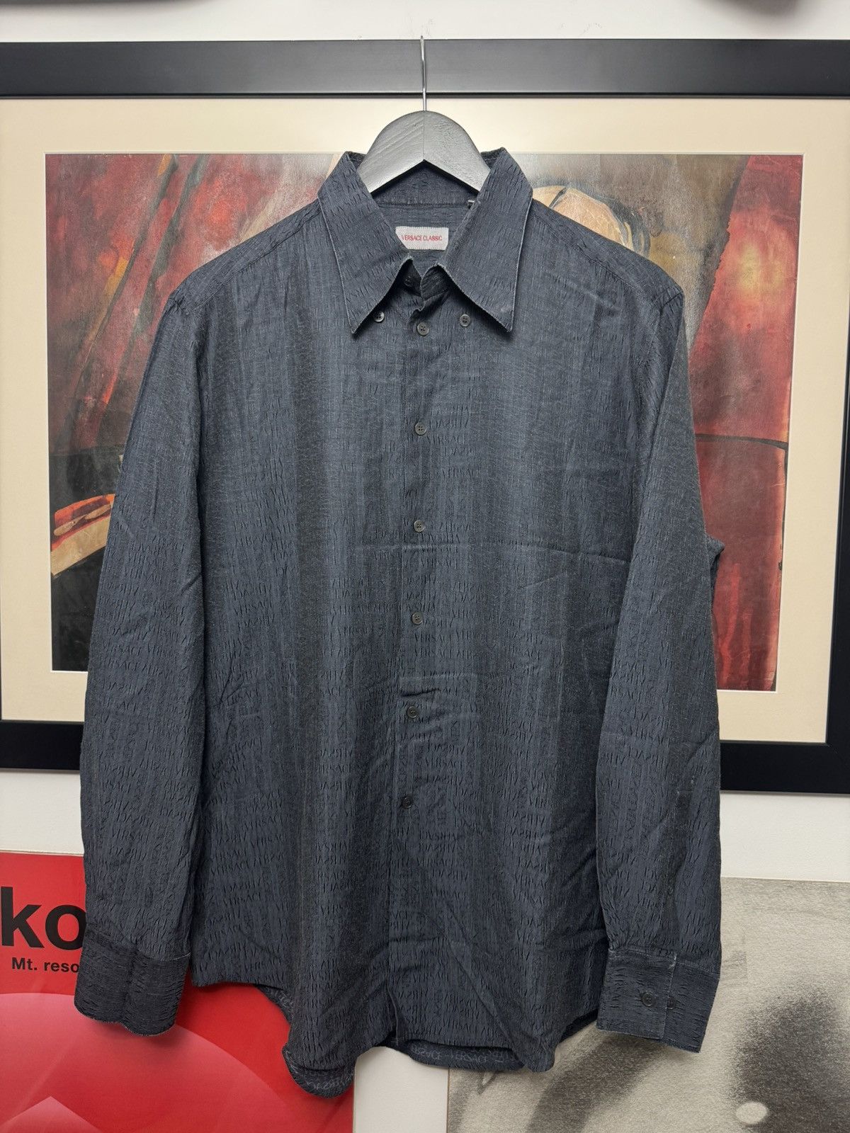 Versace Versace Classic Button Up Monogram Shirt Archive Designer Size US L / EU 52-54 / 3 - 1 Thumbnail
