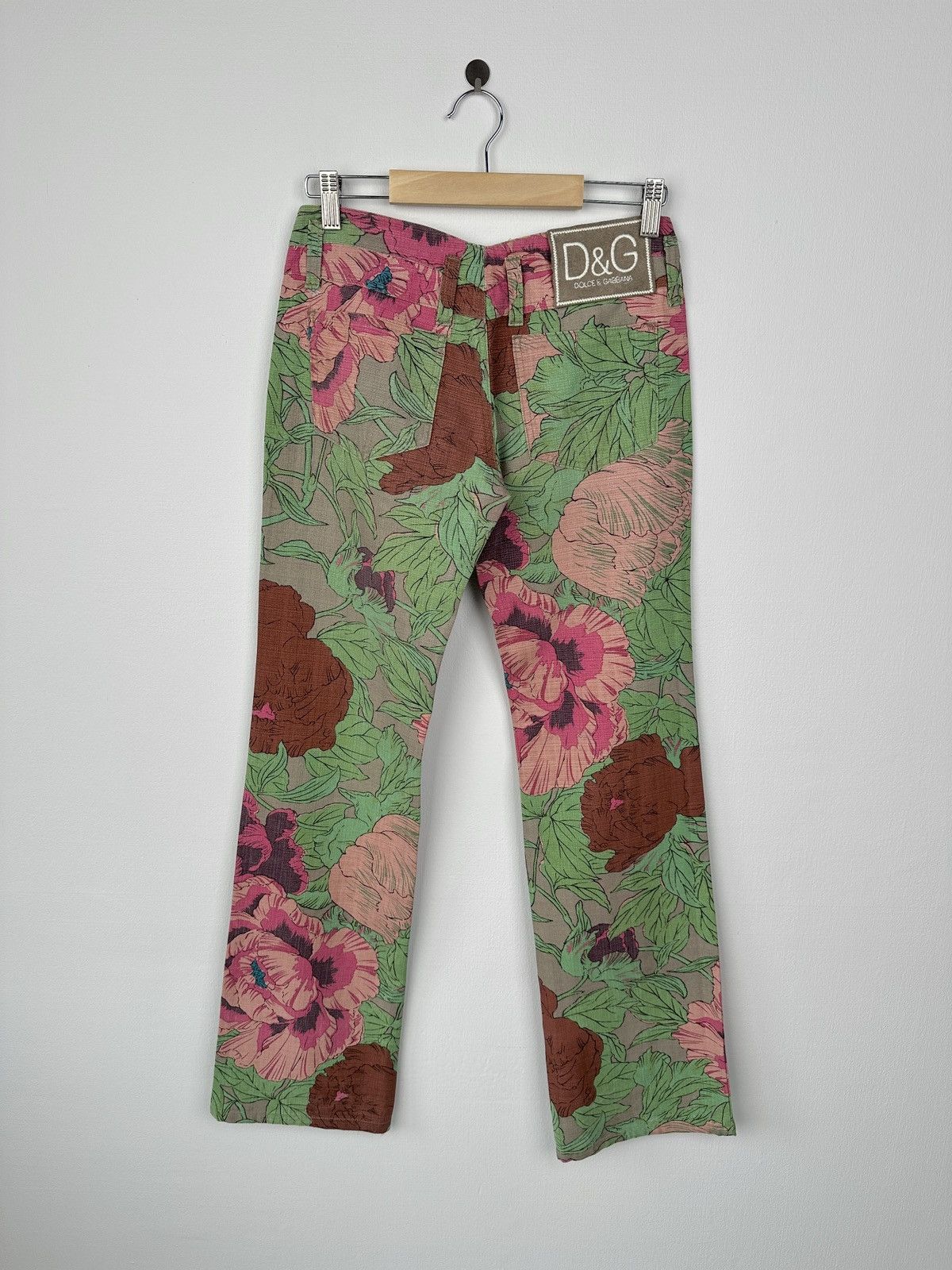Dolce & Gabbana SS 2001 DOLCE & GABBANA Floral Print Flared Jeans Denim Size 26" / US 2 / IT 38 - 2 Thumbnail