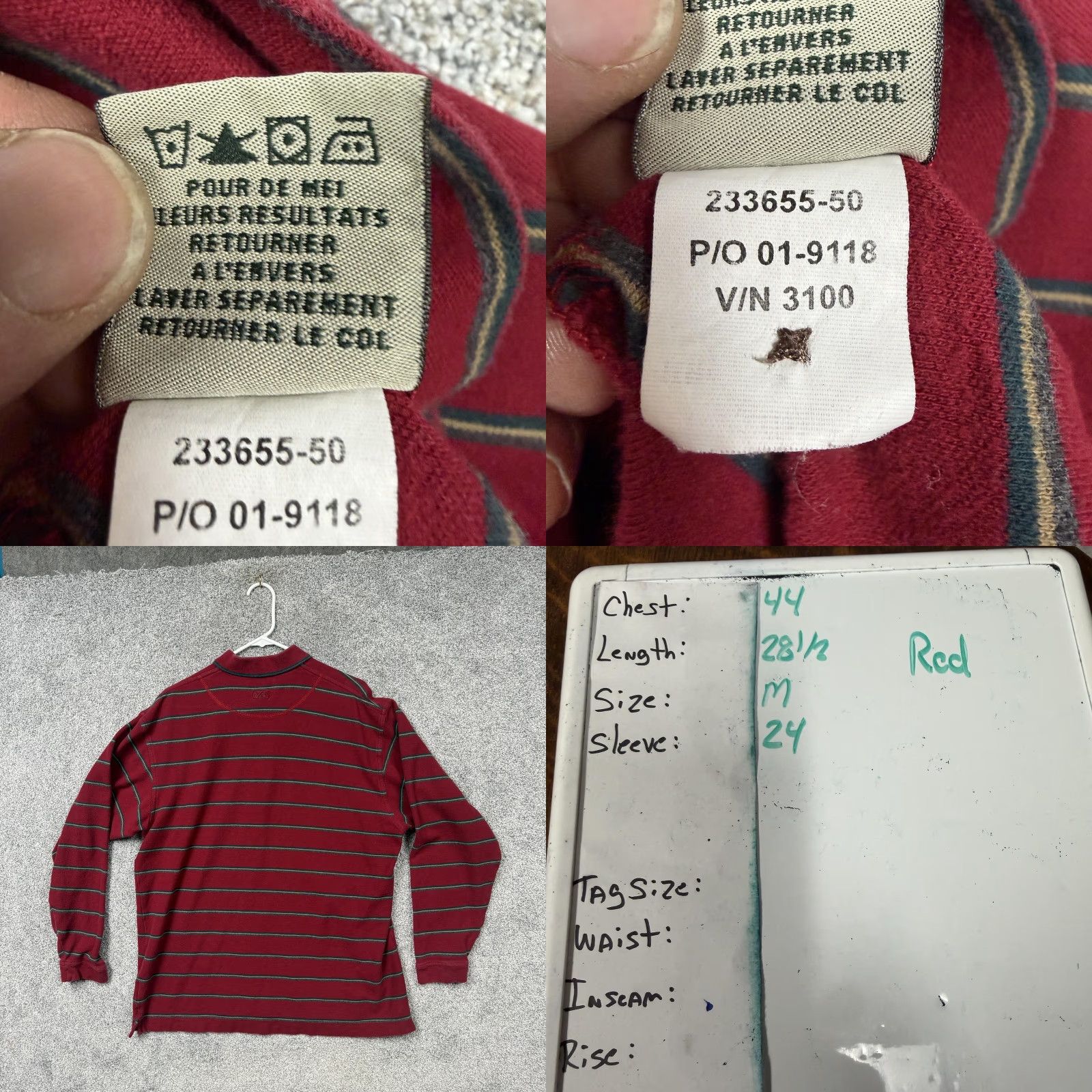 Cutter & Buck Cutter & Buck Polo Shirt Mens M Red Striped Long Sleeve Coastal Grandpacore Y2K Size US M / EU 48-50 / 2 - 8 Thumbnail