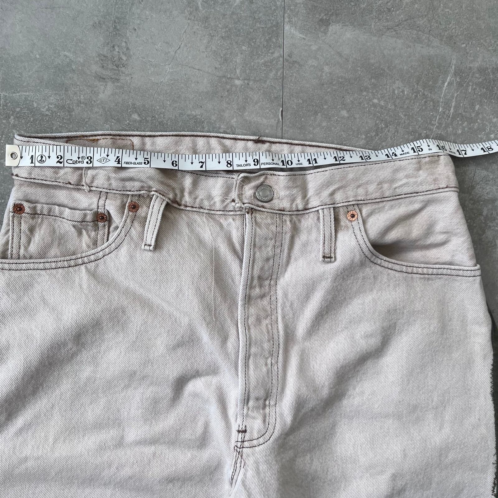 Levi's Custom Levi's Handmade Barrel Pants – Cream & Olive – 32x30 Size US 32 / EU 48 - 4 Thumbnail
