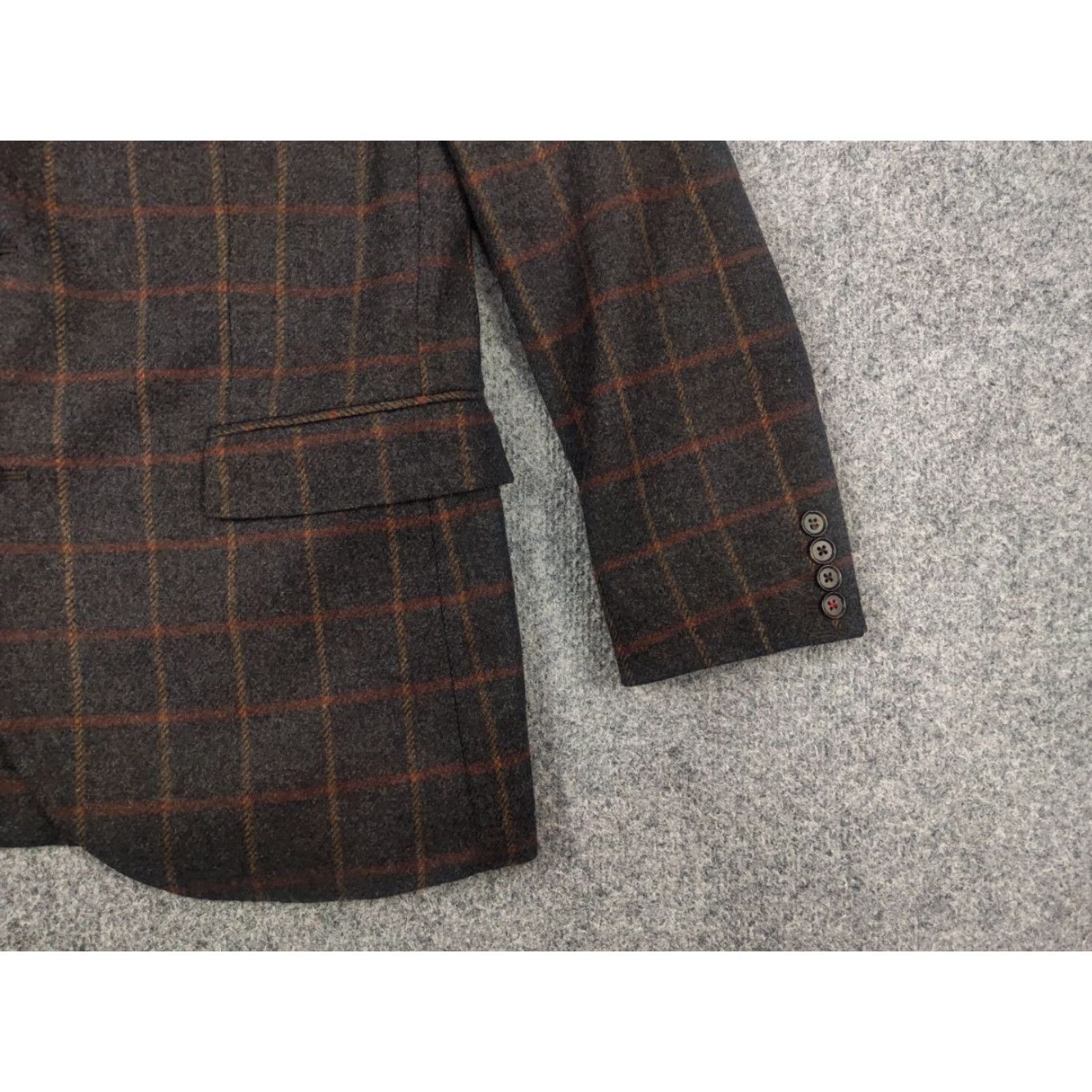 Brooks Brothers Brooks Brothers Blazer Jacket Men Regular Wool Brown Check 2 Button 2 Piece Vintage No XS LX? Size 42R - 5 Thumbnail