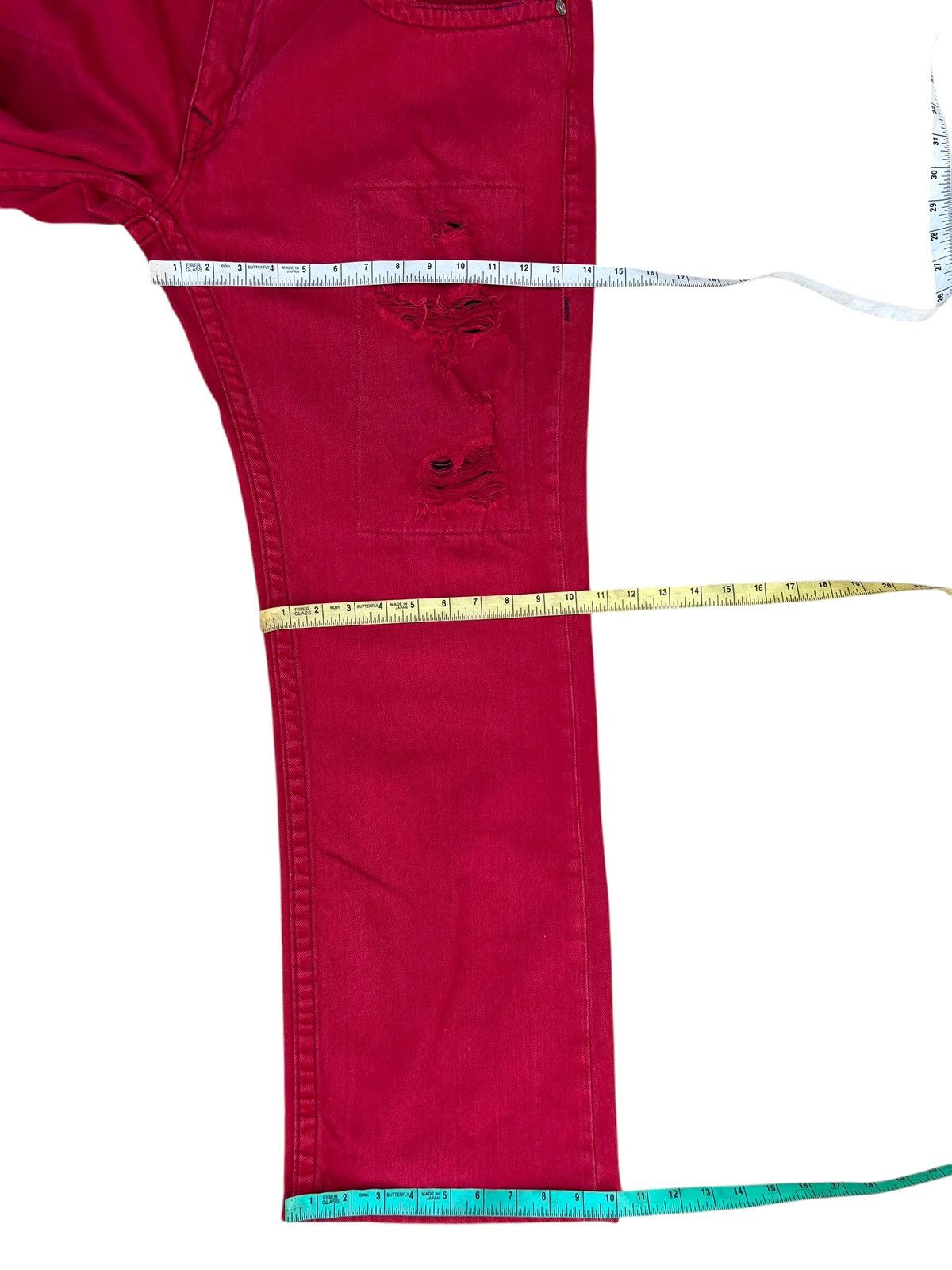 True Religion Vintage True Religion Distressed Red Denim Straight Jeans Size US 42 / EU 58 - 3 Thumbnail