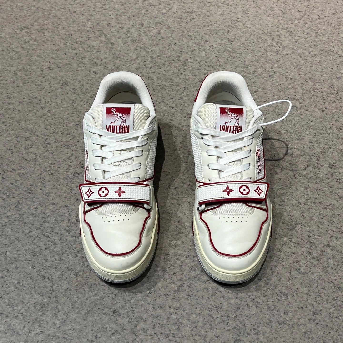 Louis Vuitton LV Trainer White Red Velcro US7 Excellent Condition Size US 8 / EU 41 - 5 Thumbnail