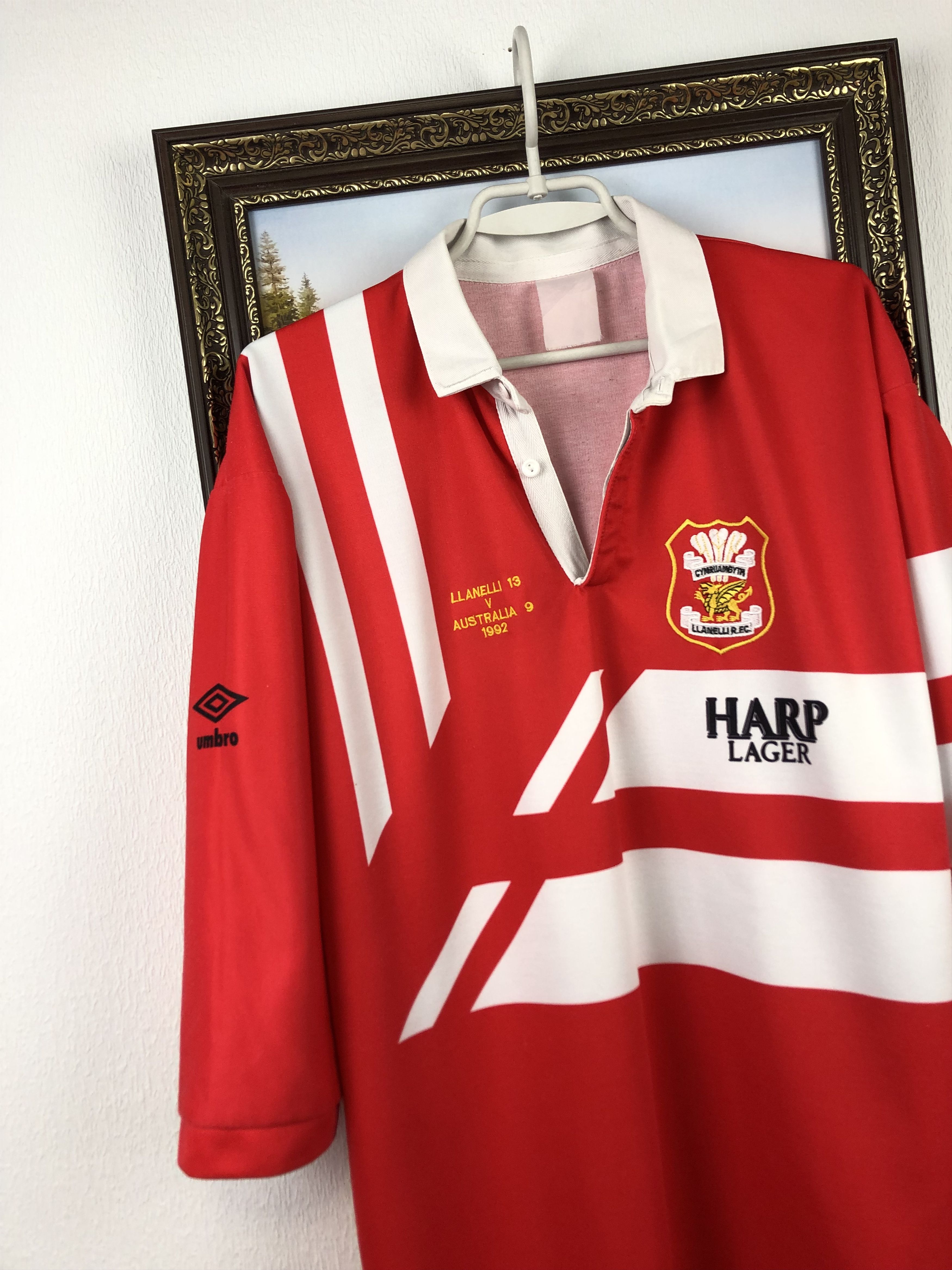 Umbro Rare 1992 Llanelli Rugby Union Umbro Jersey Shirt Champions Size US L / EU 52-54 / 3 - 4 Thumbnail