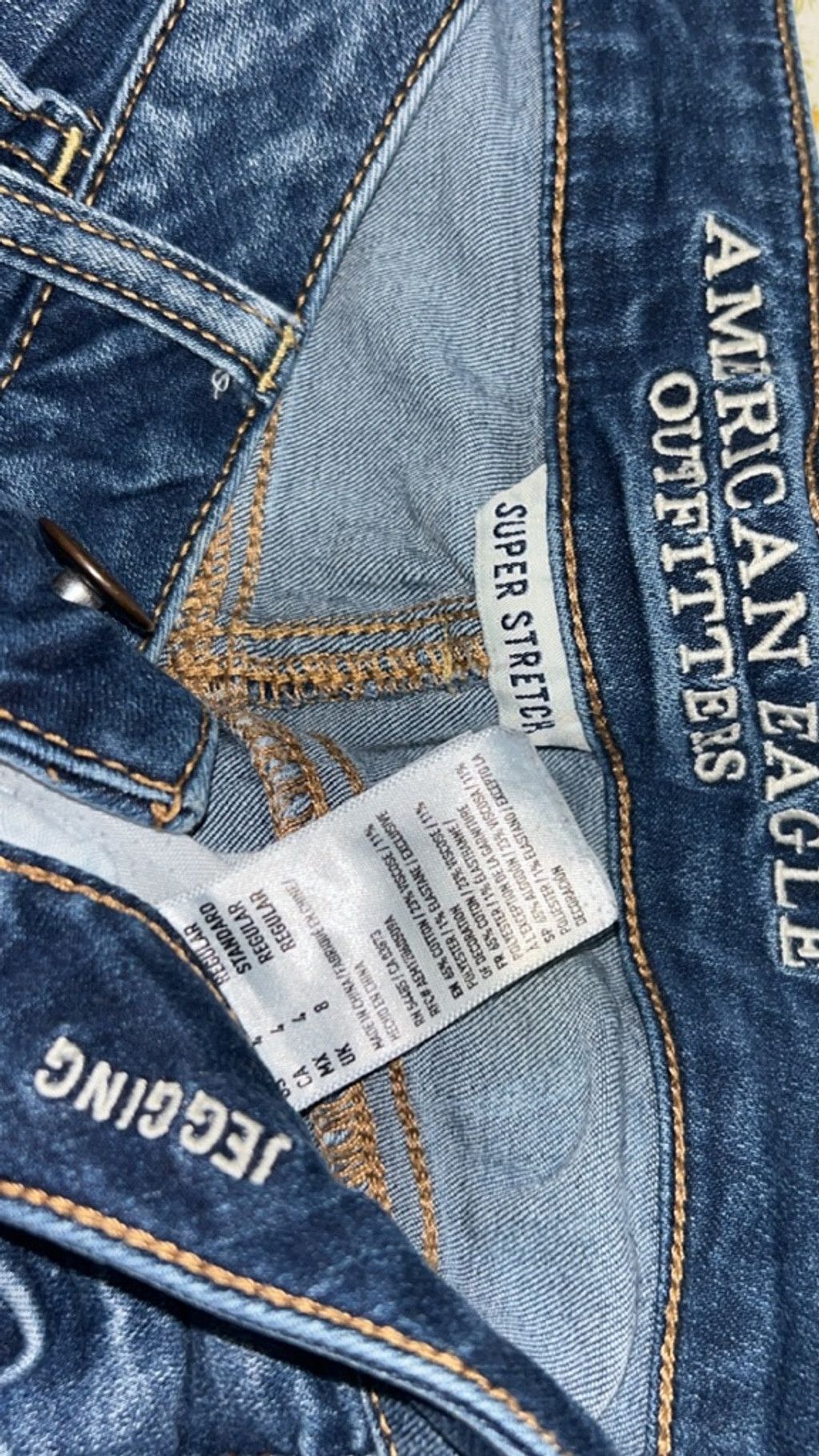 American Eagle Outfitters Women's American Eagle Outfitters Blue Distressed Jeggings S Size 27" / US 4 / IT 40 - 3 Thumbnail