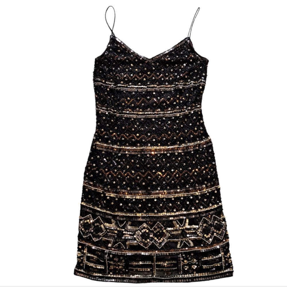 theia beaded cocktail dress Theia Strapless All Over Rhinestone and Bead Detail Mesh Dress – New  Yorker's Apparel main image 0
