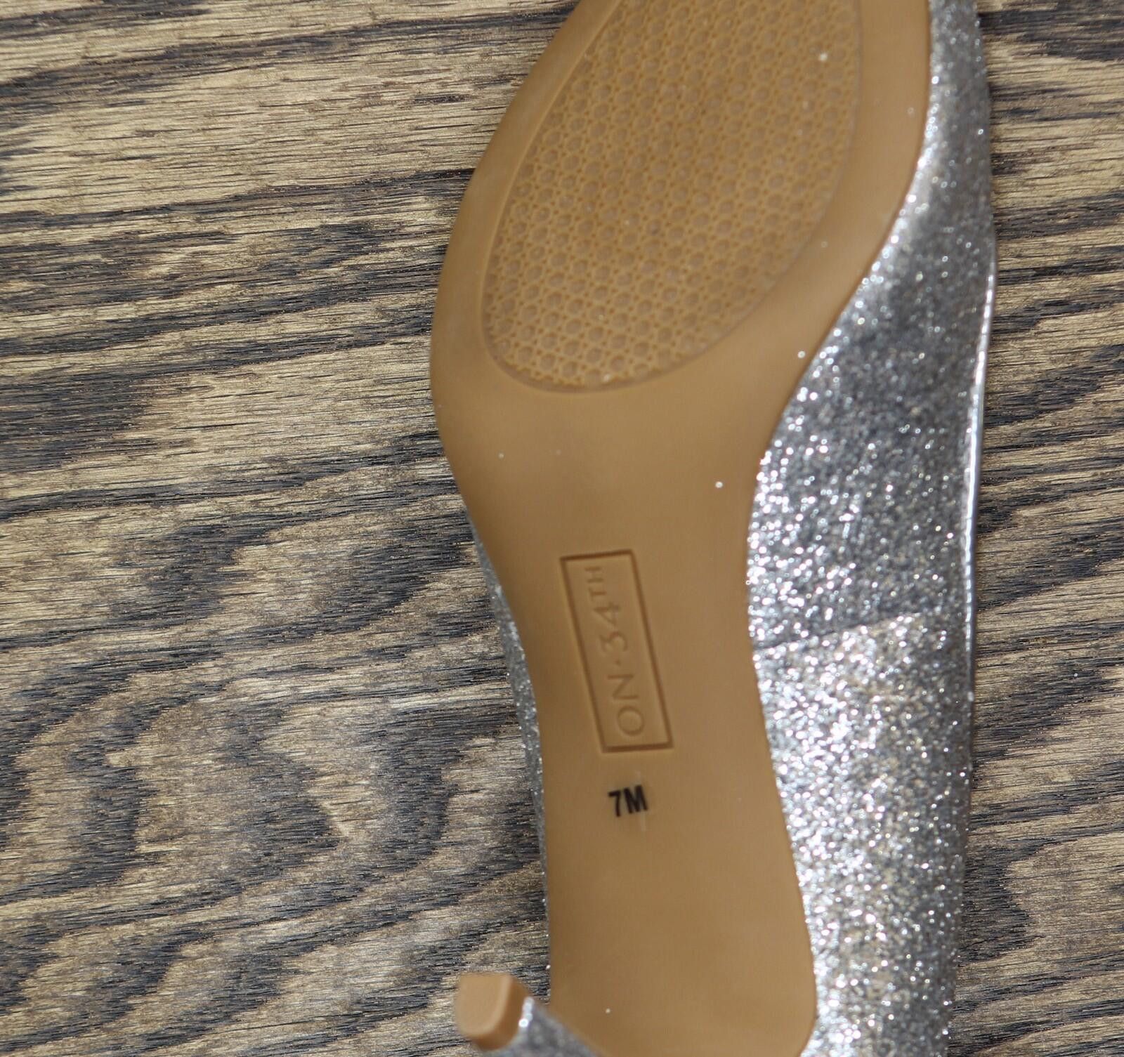 Other On 34th Jeules Slip-on Pumps Heels Silver Glitter Gray 7m Size US 7 / IT 37 - 6 Thumbnail