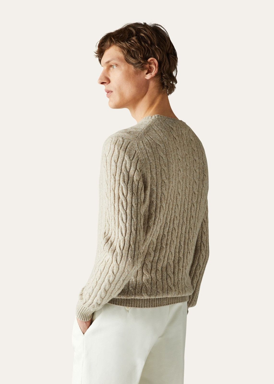 Loro Piana o1srvl11e1224 Girocollo Crewneck Sweater in Light Beige Size US S / EU 44-46 / 1 - 4 Thumbnail