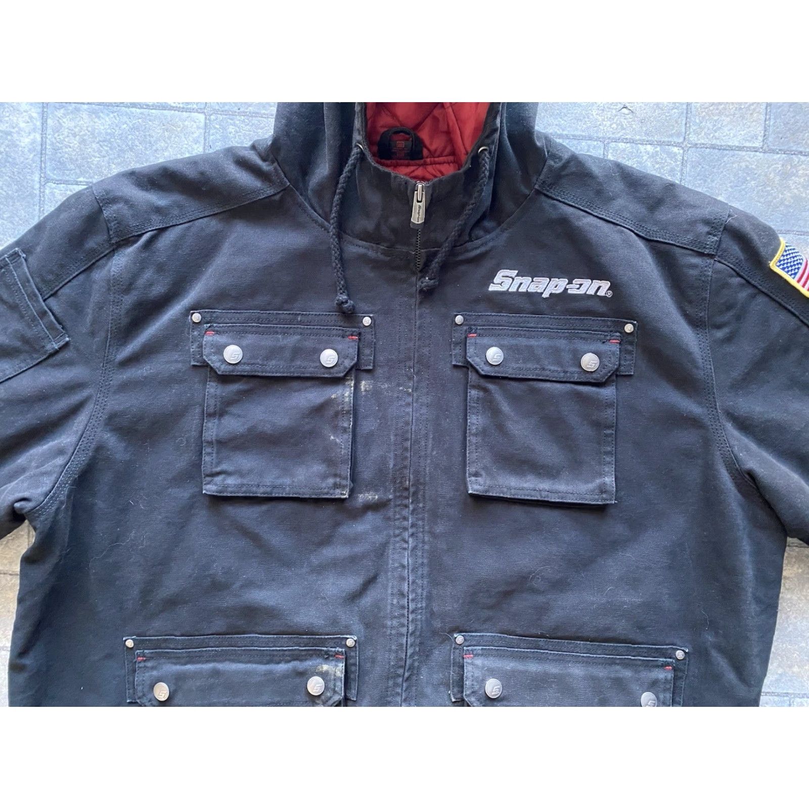 Vintage VINTAGE Snap-on Coat Jacket Black 2XL Men’s Pockets Lined Hooded Cotton Regular Coat Mens Black 2XL Snap-on Coat Jacket with Pockets Lined Hooded Size US XXL / EU 58 / 5 - 5 Thumbnail