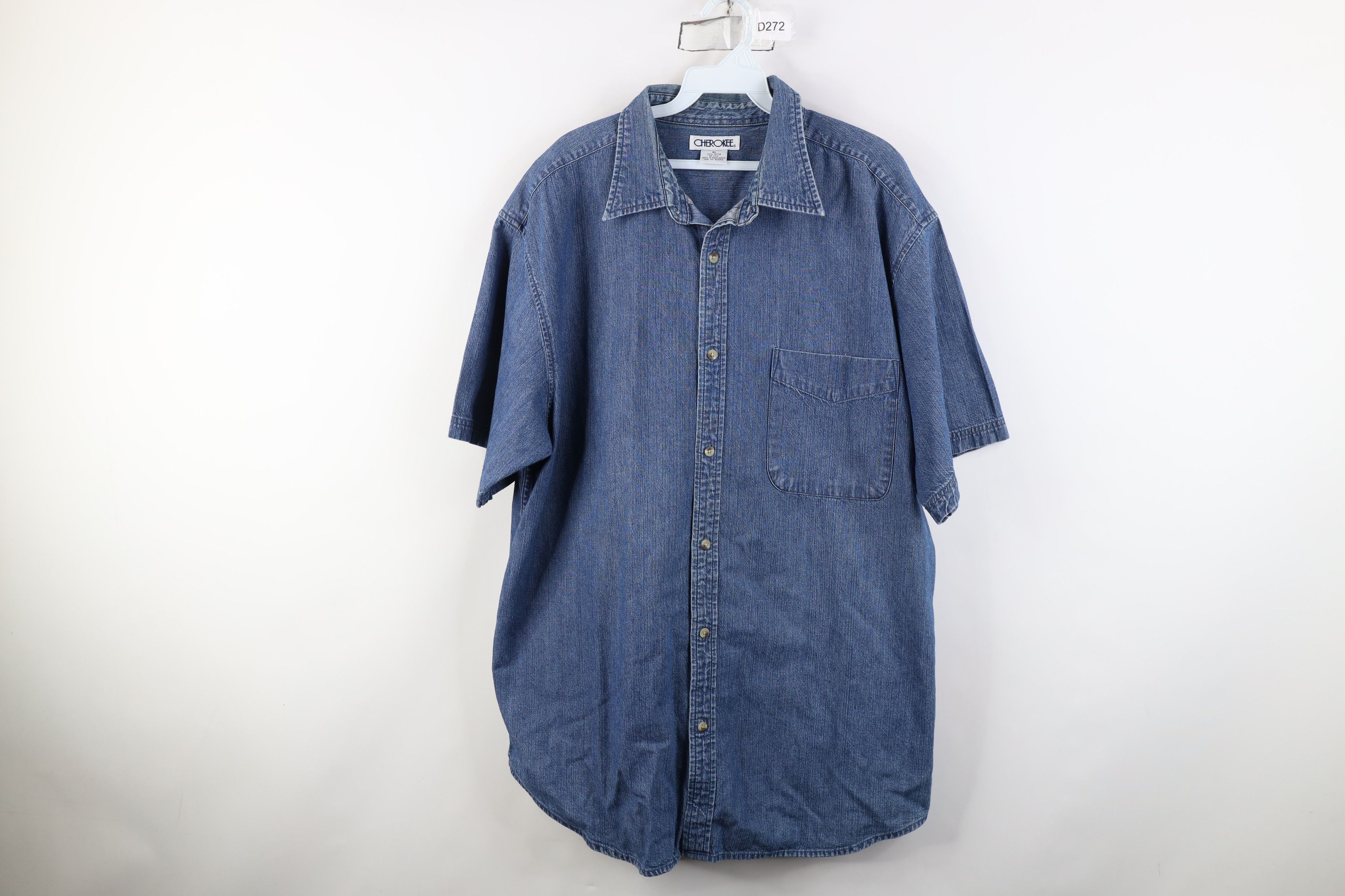 Vintage Vintage 90s Streetwear Short Sleeve Collared Denim Shirt Size US XL / EU 56 / 4 - 1 Thumbnail