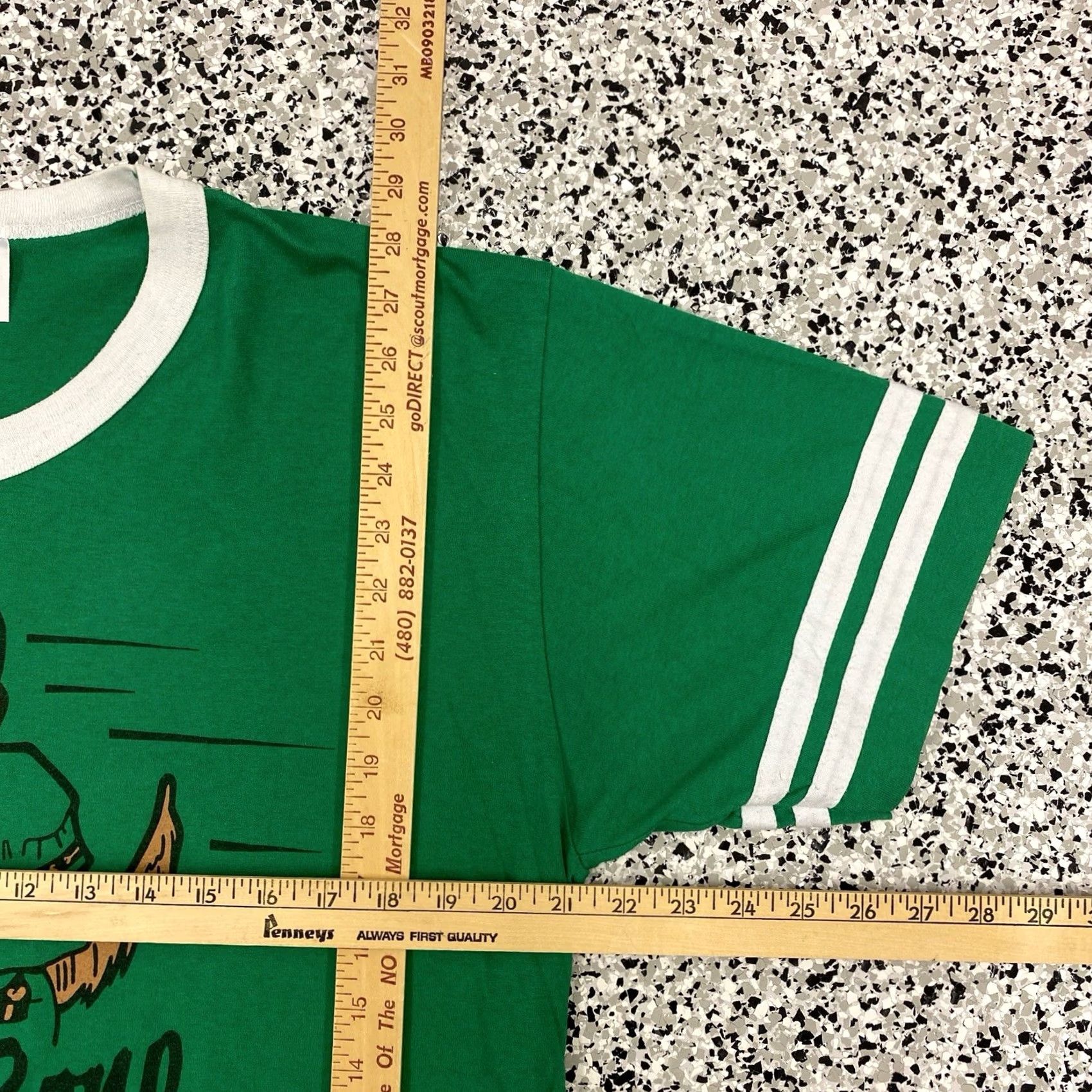 Bones VINTAGE Bomark T-Shirt Dog Green XL Men Short Sleeve Cotton Blend Single Stitch Super Bone Sunday Stitch Boys/Girls Size US XL / EU 56 / 4 - 2 Thumbnail