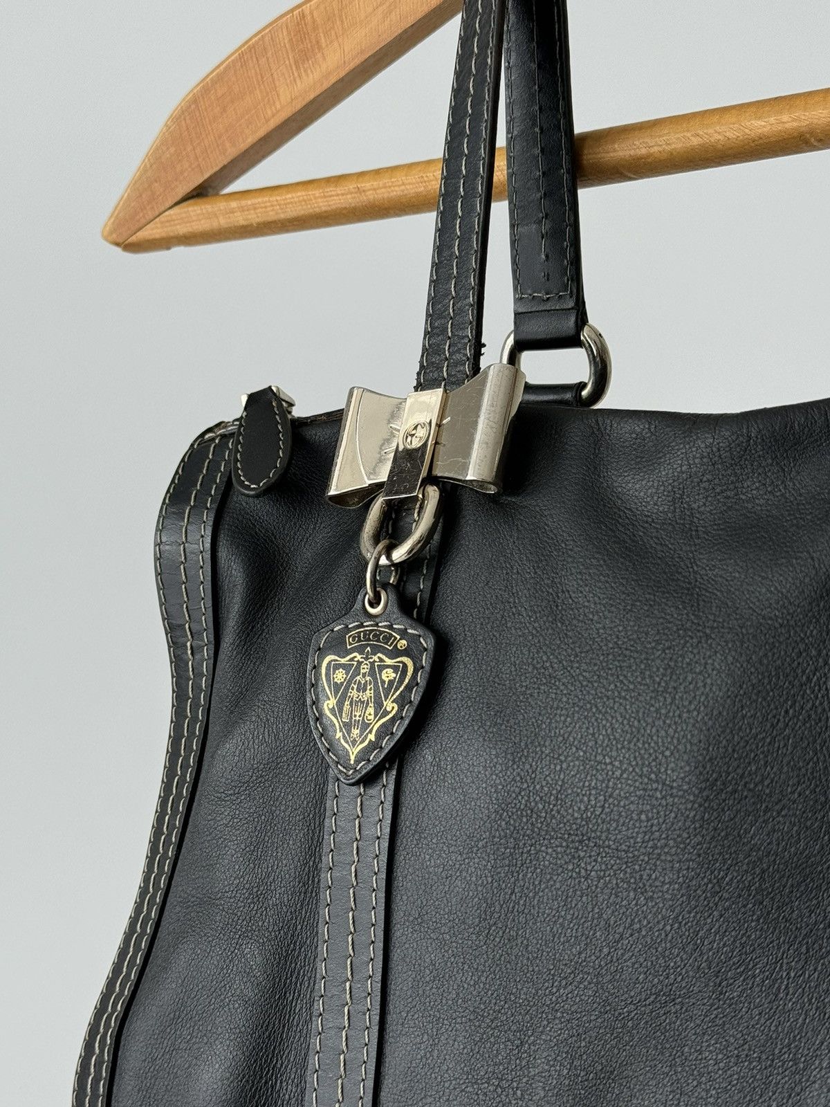 Gucci × Vintage Gucci Duchessa Black Leather Tote Handbag Size ONE SIZE - 2 Thumbnail