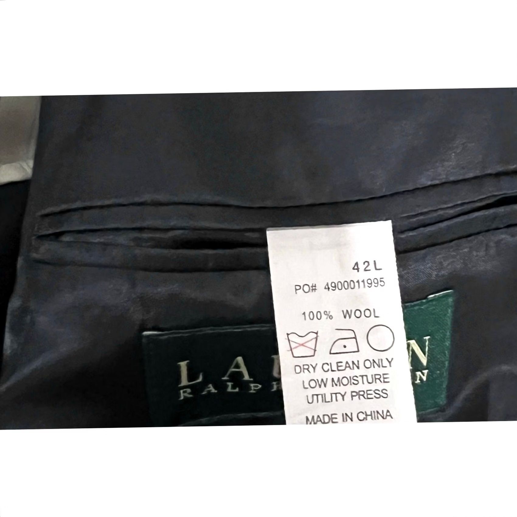 Ralph Lauren Lauren Ralph Lauren Blazer Pinstripe Wool Dark Navy Blue 42 Men’s 2 Piece Single-Breasted Slim Jacket Blazer Mens Sleeve 16.5 Size 42R - 7 Thumbnail