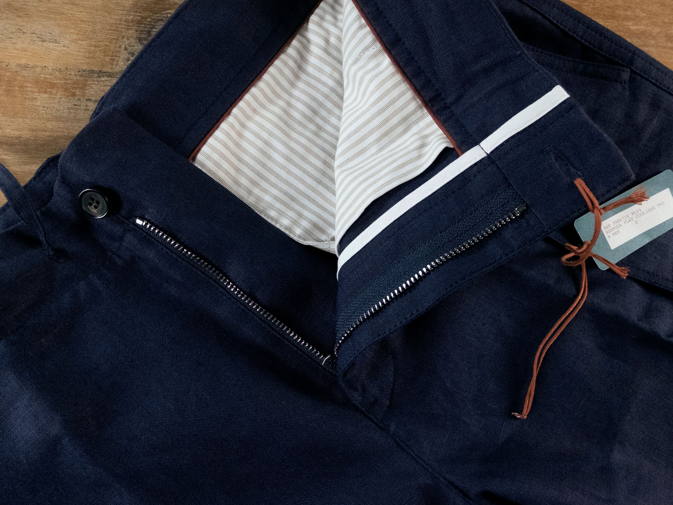 Loro Piana LORO PIANA navy blue linen shorts Small (but fits larger) Size US 30 / EU 46 - 3 Thumbnail