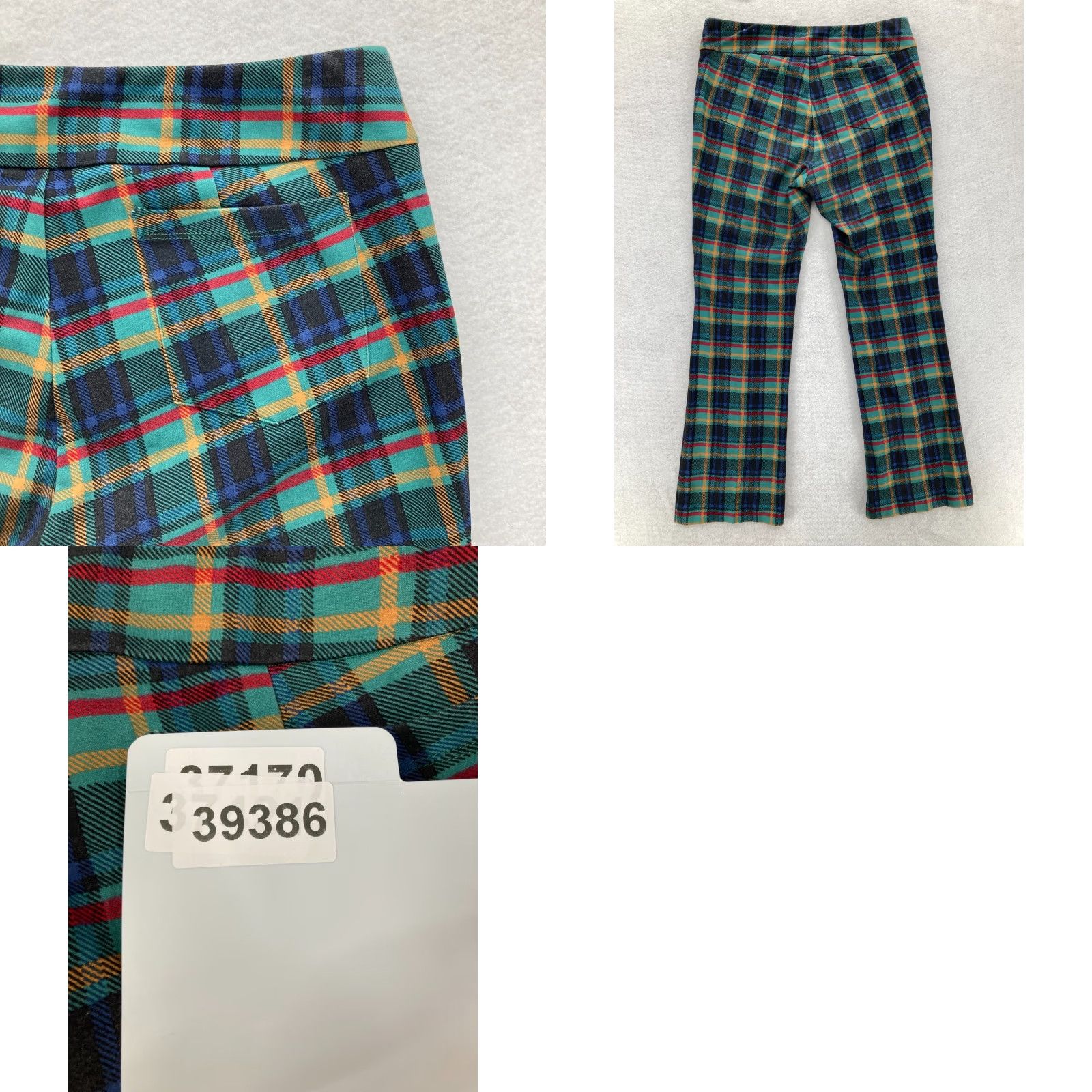 J.McLaughlin J. McLaughlin Catalina Cloth Pants Women's Medium Pull On Bootcut Green Plaid Size 32" / US 10 / IT 46 - 9 Thumbnail