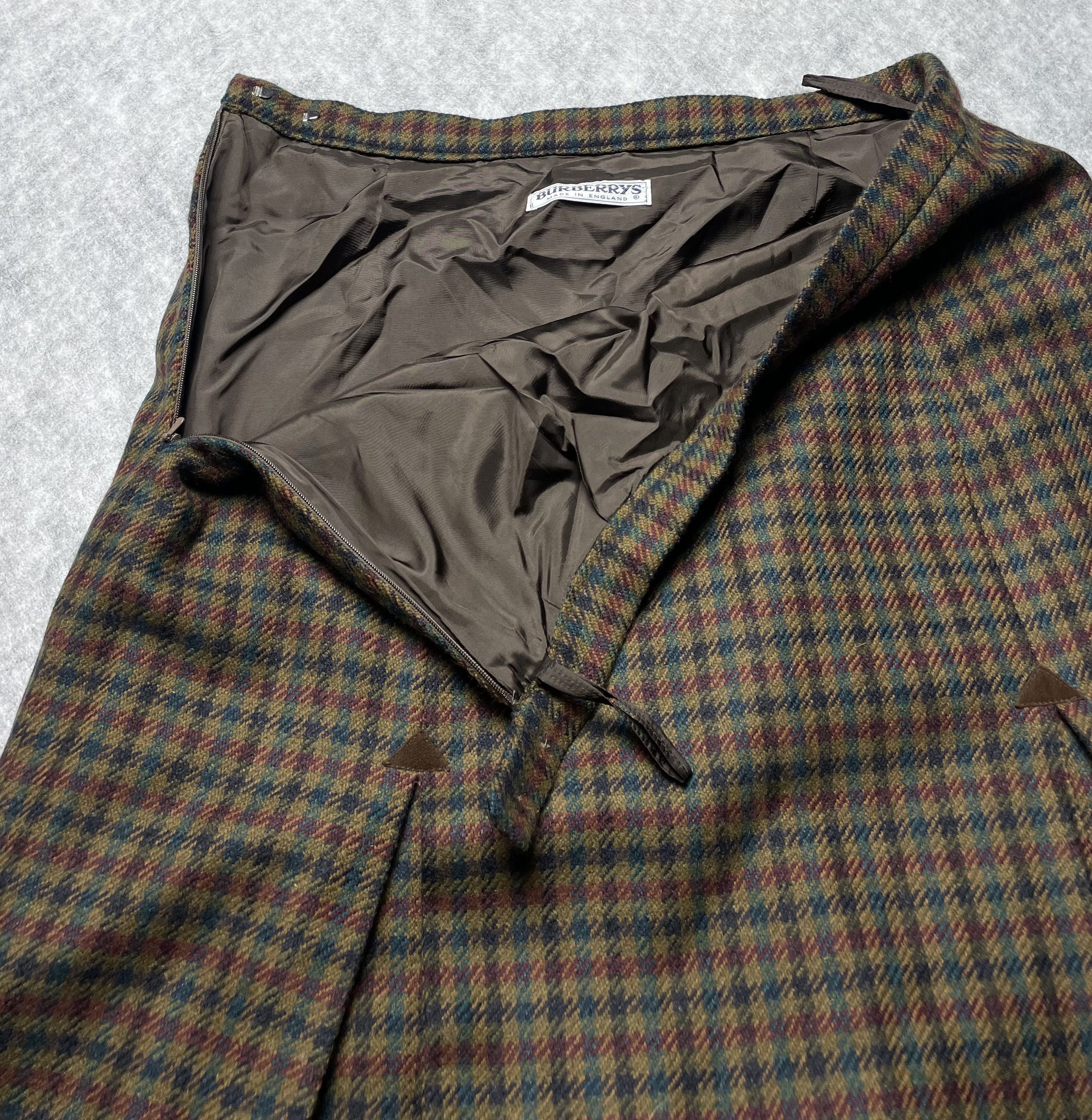 Burberry Burberrys Vintage Wool Check Plaid Long Skirt England Size 32" / US 10 / IT 46 - 8 Thumbnail