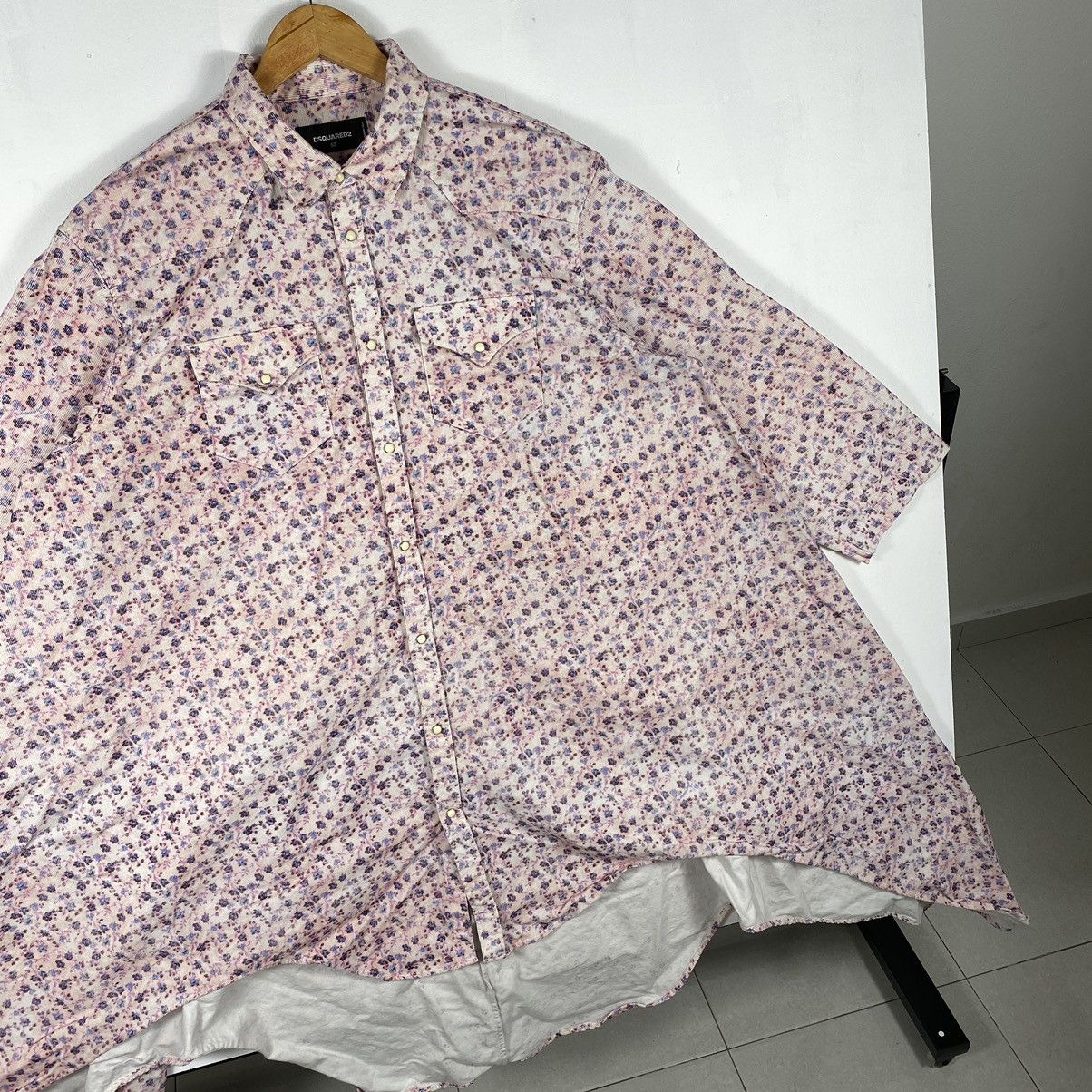 Dsquared2 A/W 2017 DSQUARED2 FLOWER FLORAL PATTERN WESTERN LONG SHIRT Size US L / EU 52-54 / 3 - 5 Thumbnail