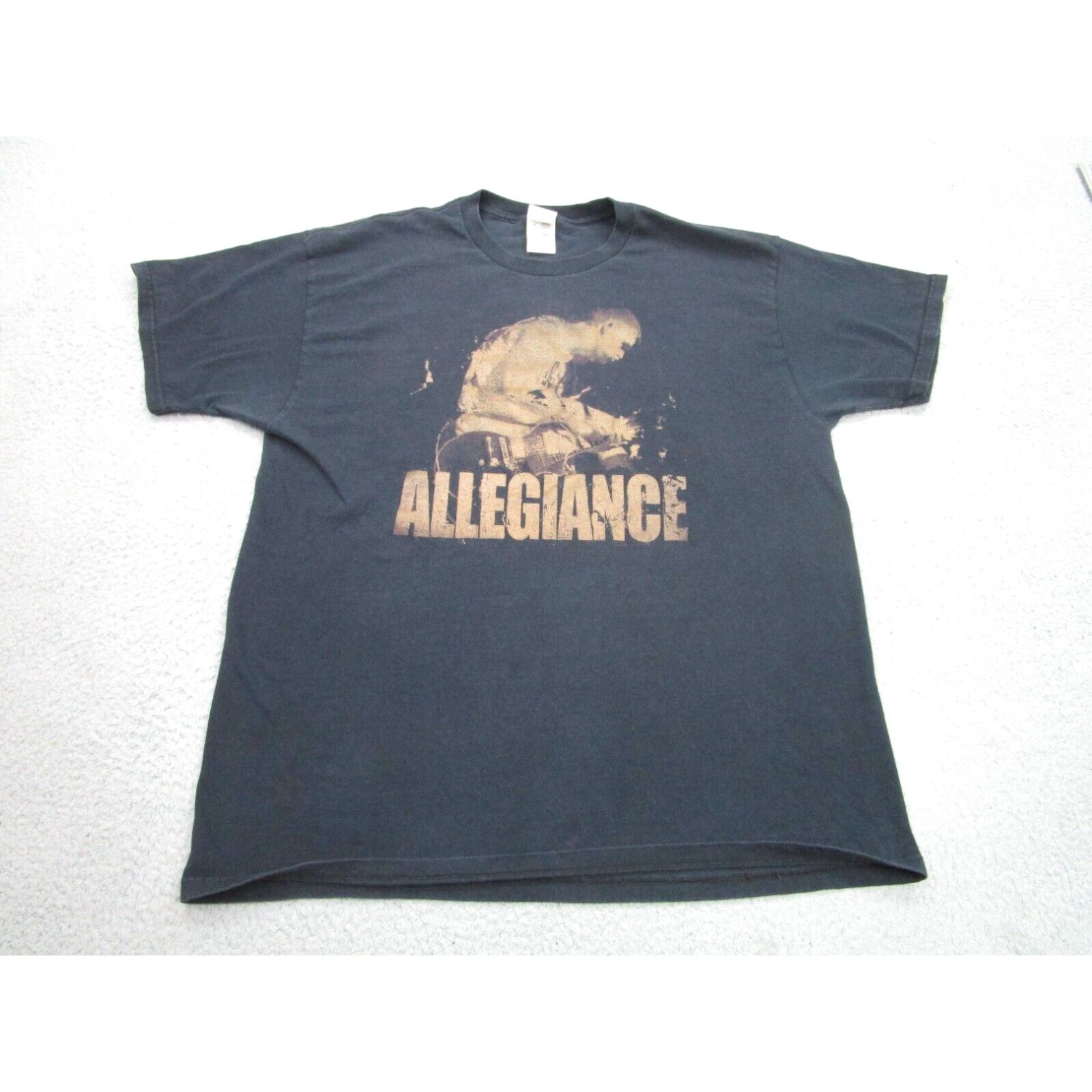 image of Fruit Of The Loom Vintage Allegiance Shirt Mens XL Black Hardcore Punk Rock Band Adult Y2K 2000S in