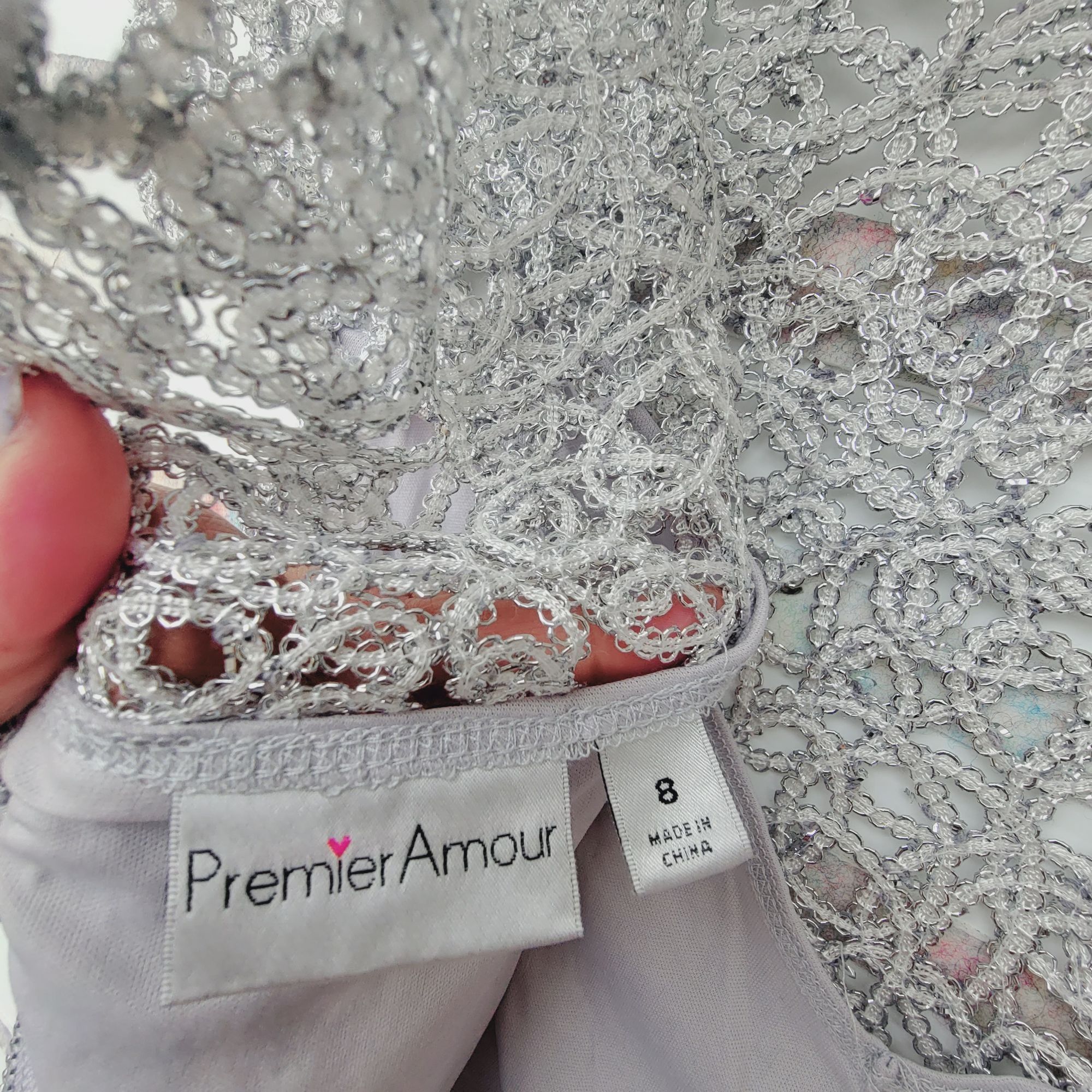 Other ✨Sz 8 Women's Dress Premier Amour Formal silver Gray Party C Size M / US 6-8 / IT 42-44 - 5 Thumbnail