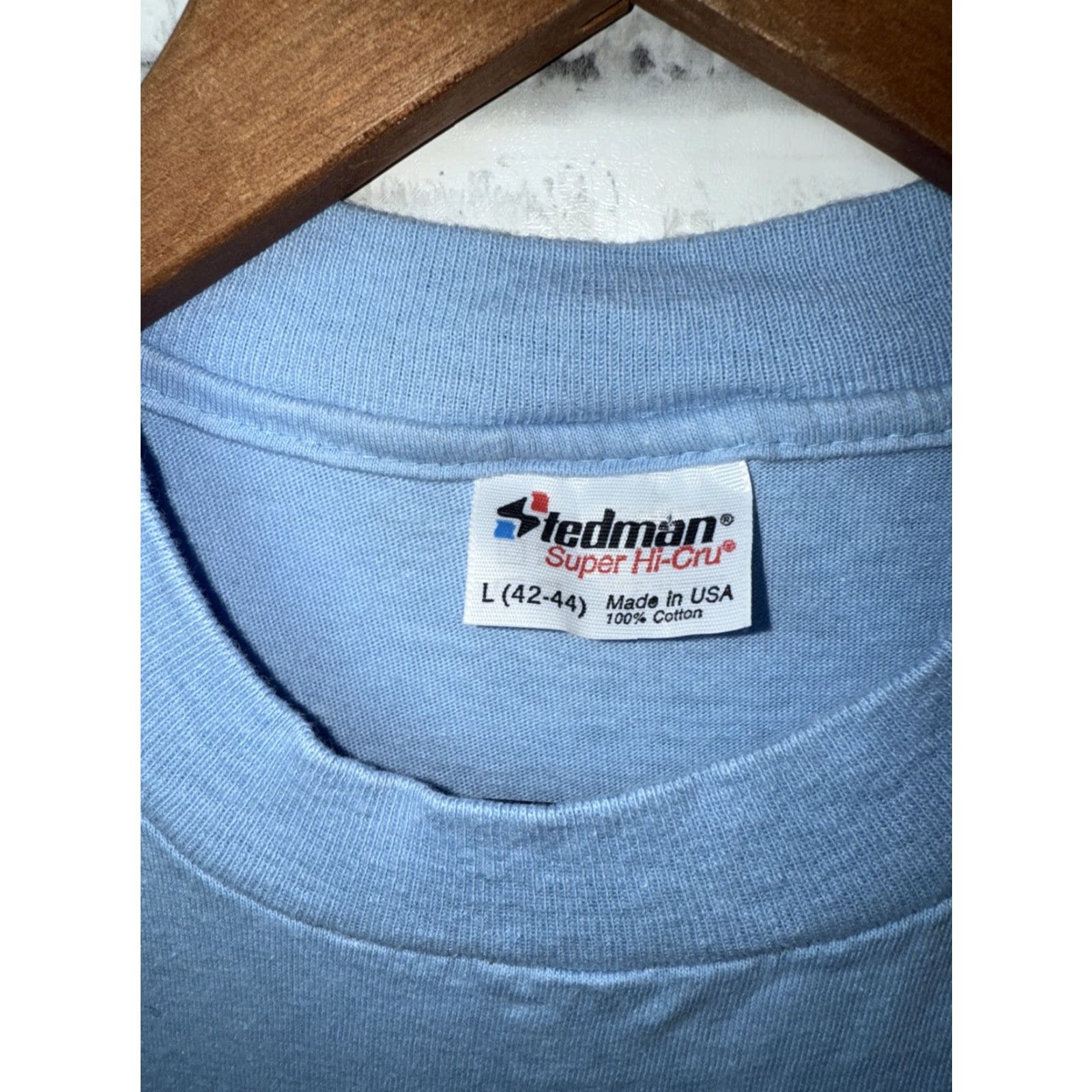 Doublet VINTAGE Stedman T-Shirt Mens L USA Blue Double-Sided VTG TEDESCHI VINEYARDS Maui Size US L / EU 52-54 / 3 - 3 Thumbnail