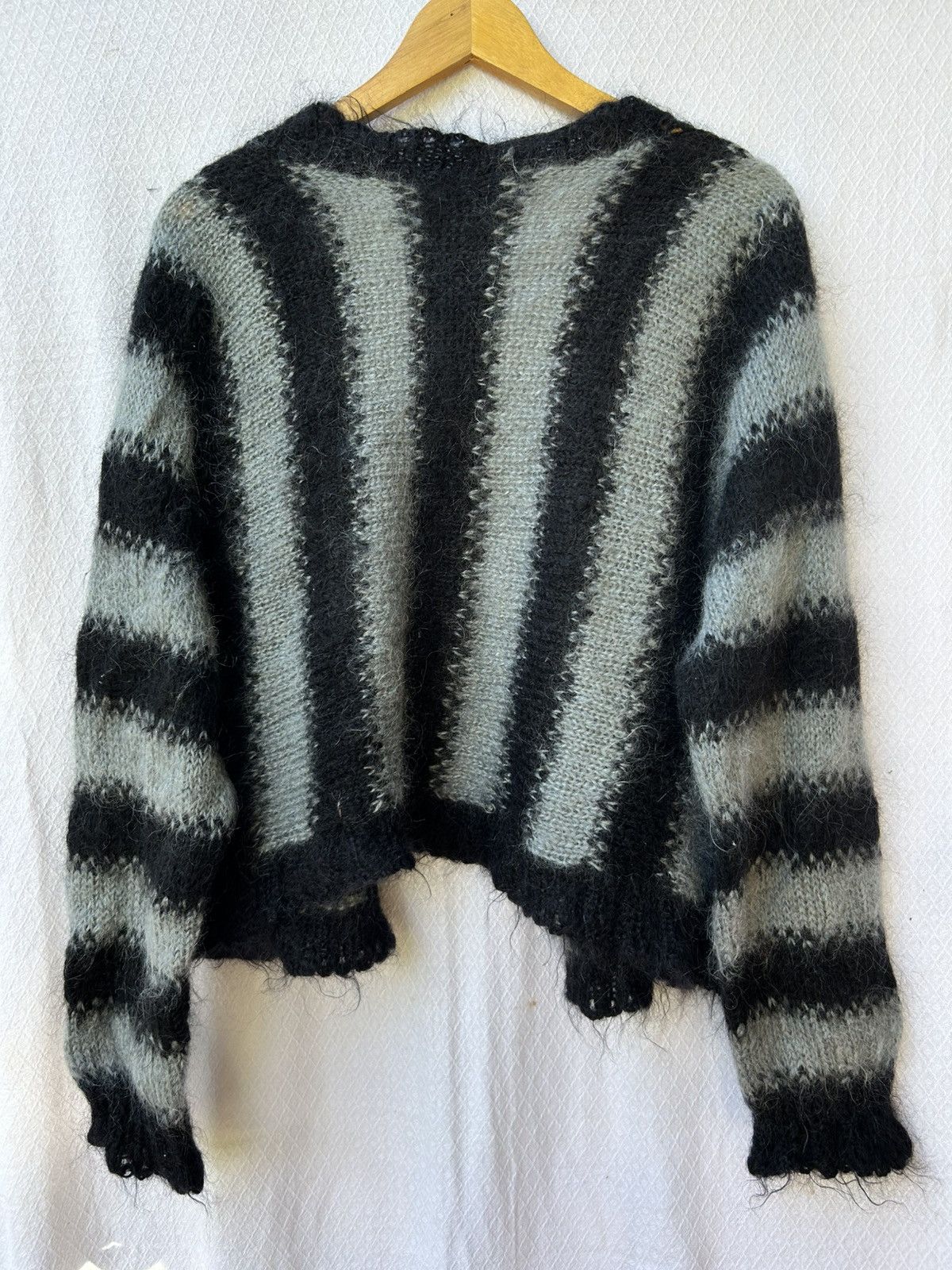 Japanese Brand Cardigan fuzzy mohair stripe style knit Size US M / EU 48-50 / 2 - 2 Thumbnail