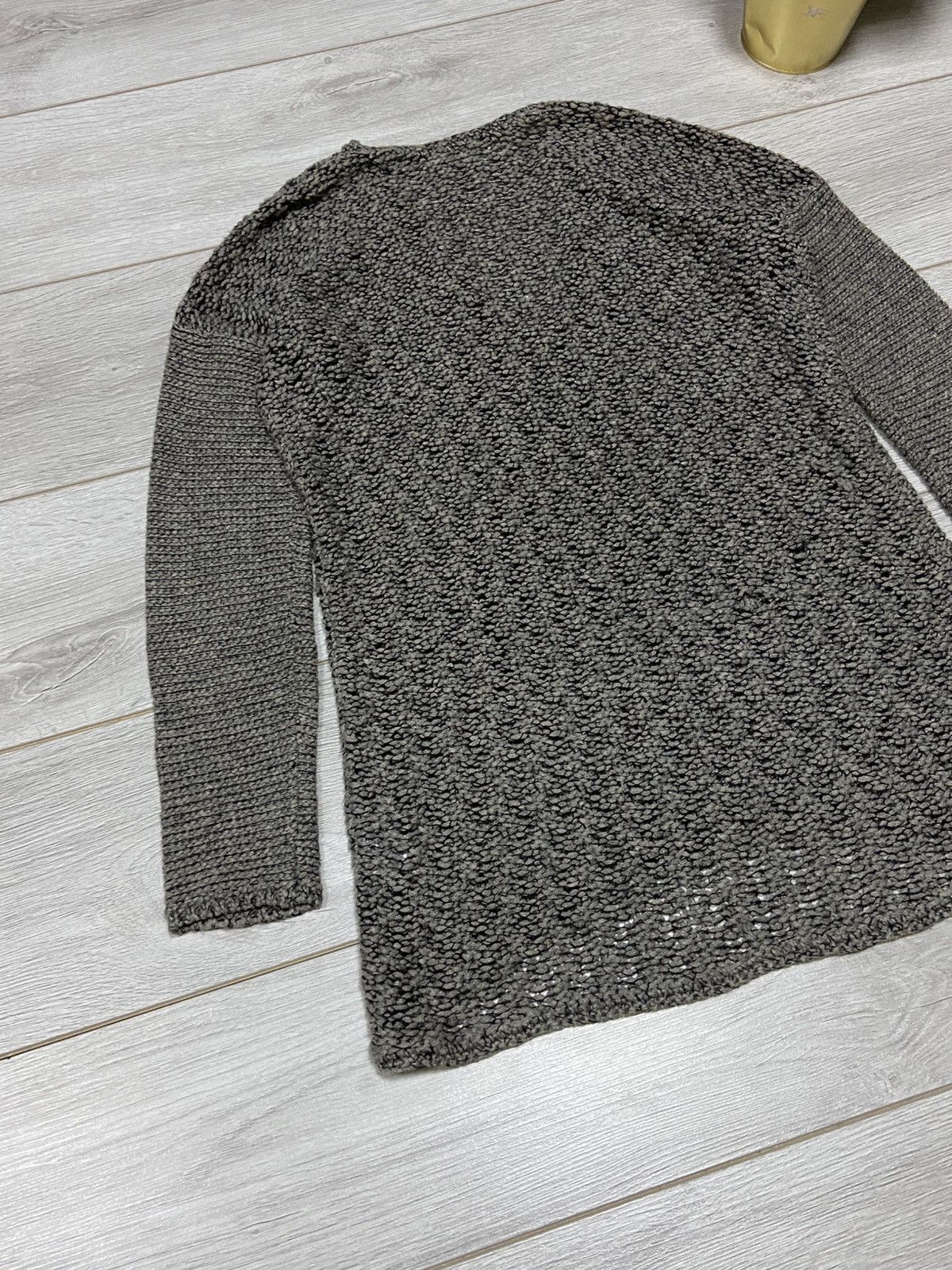 Helmut Lang × Vintage Helmut Lang alpaca silk vintage heavy knit sweater v neck Size S / US 4 / IT 40 - 12 Thumbnail
