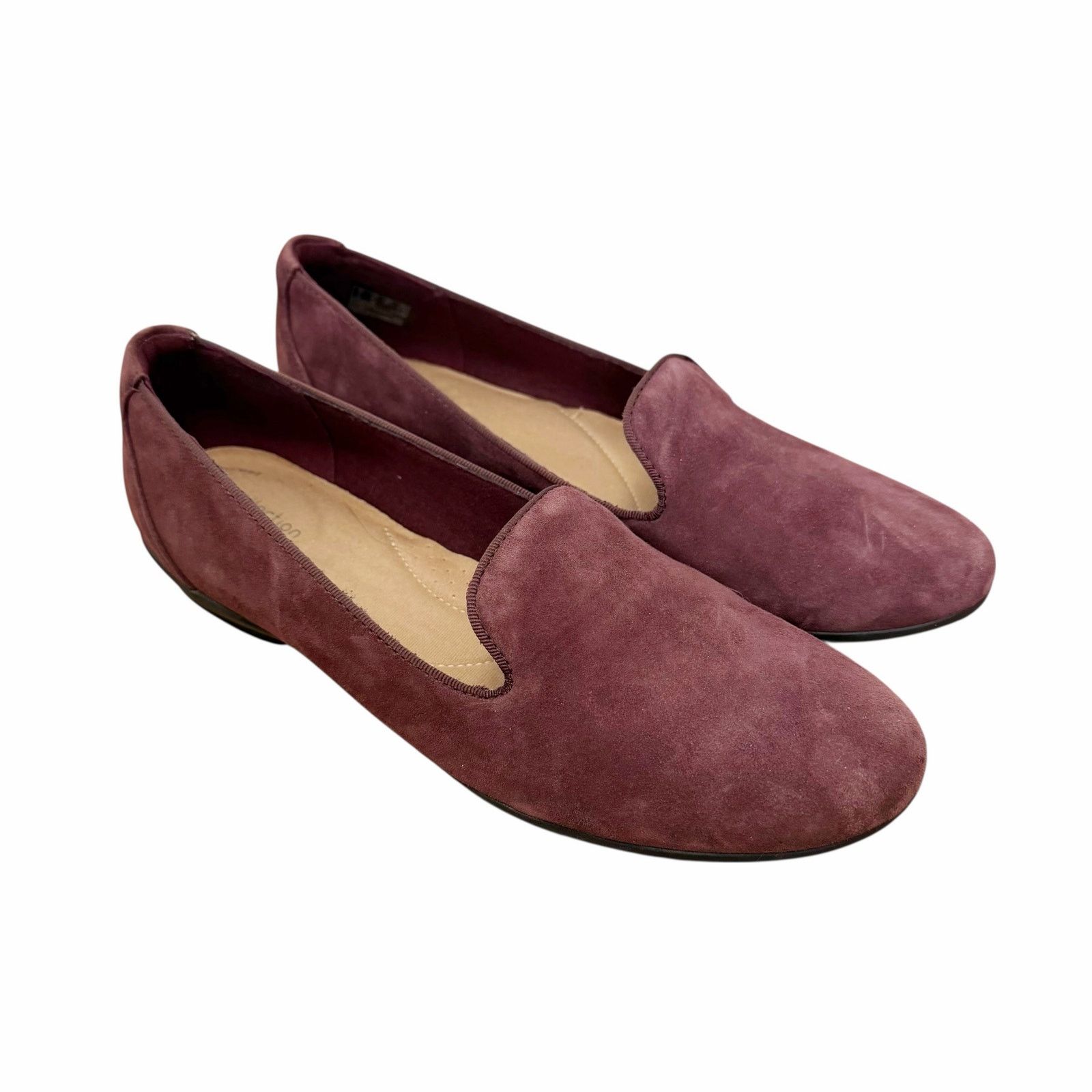 Clarks Clark’s Collection Maroon Suede Slip On Flats Sz 8.5 Size US 8.5 / IT 38.5 - 1 Thumbnail