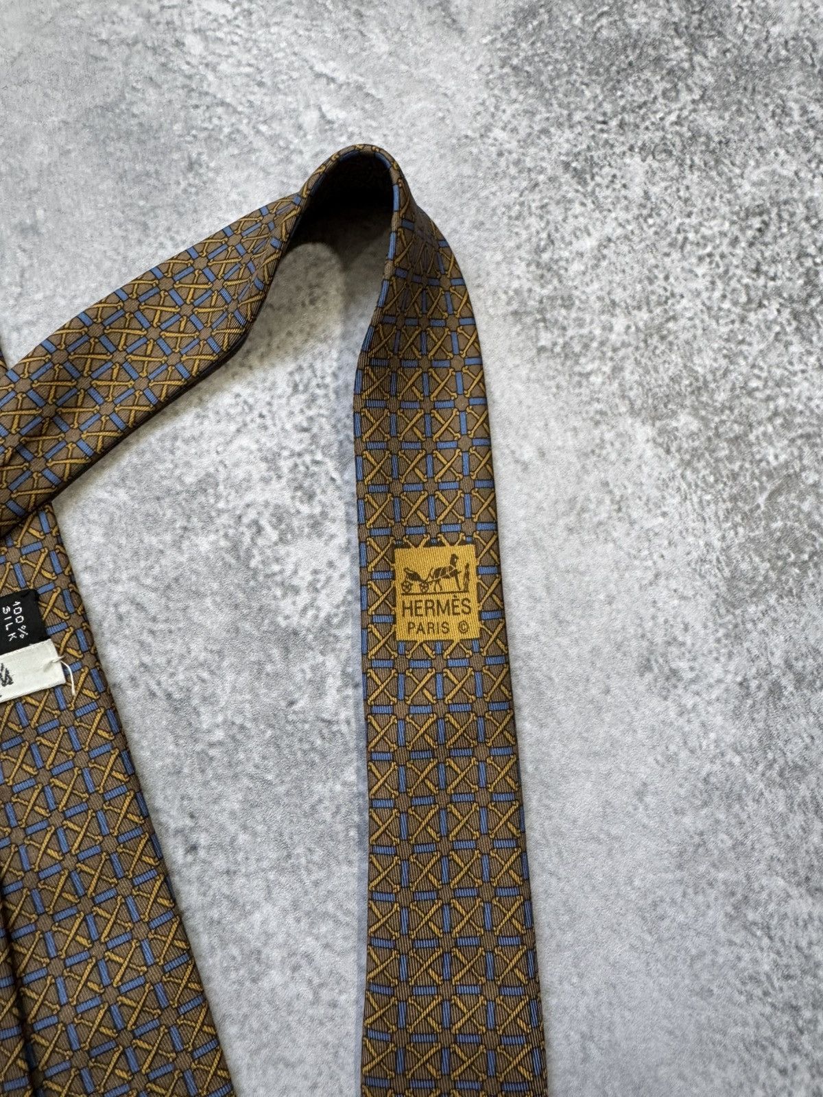 Hermes VINTAGE HERMES SILK TIE MONOGRAM Size ONE SIZE - 5 Thumbnail